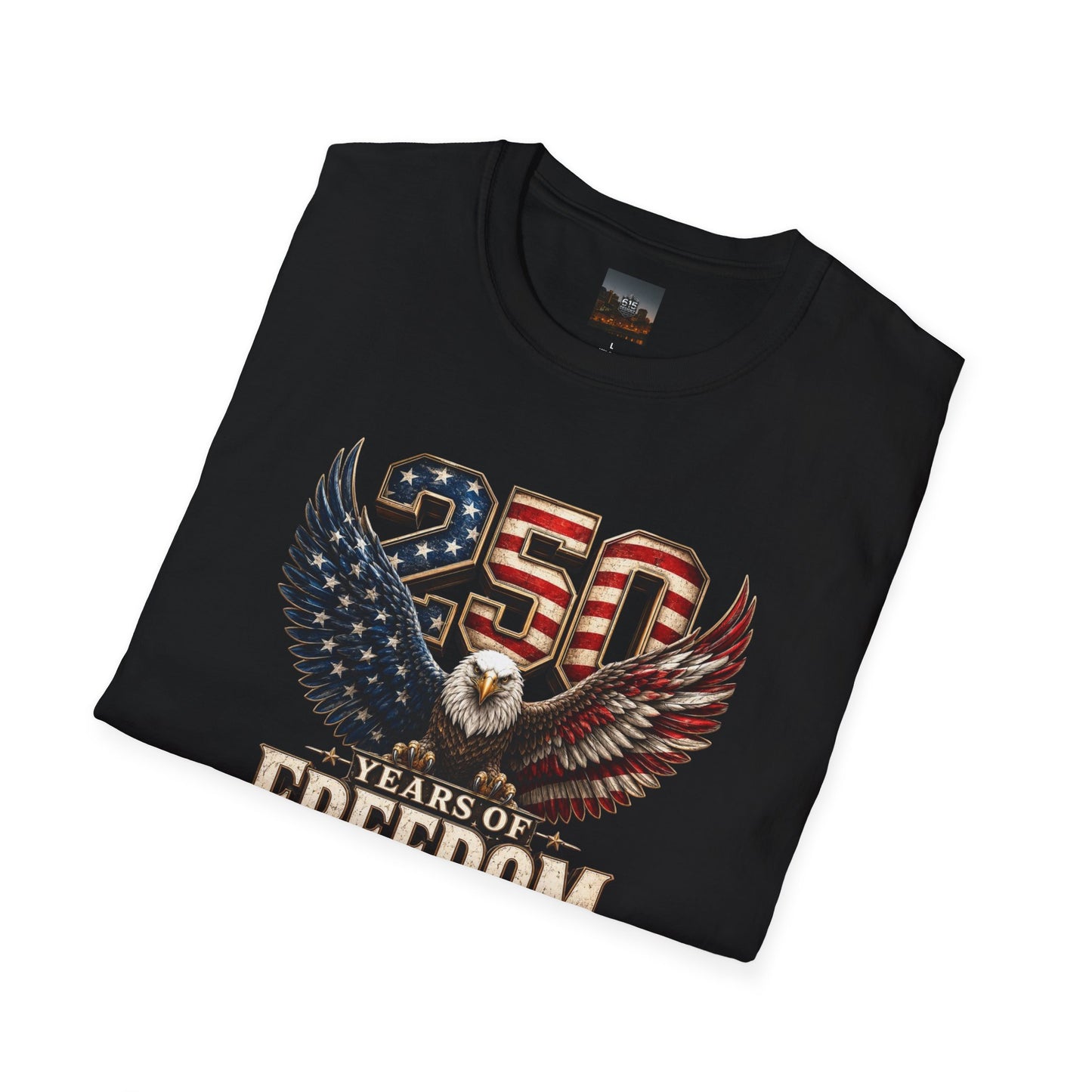 #250 250 Years of Freedom Eagle Patriotic American Flag Anniversary (1776–2026) T-Shirt