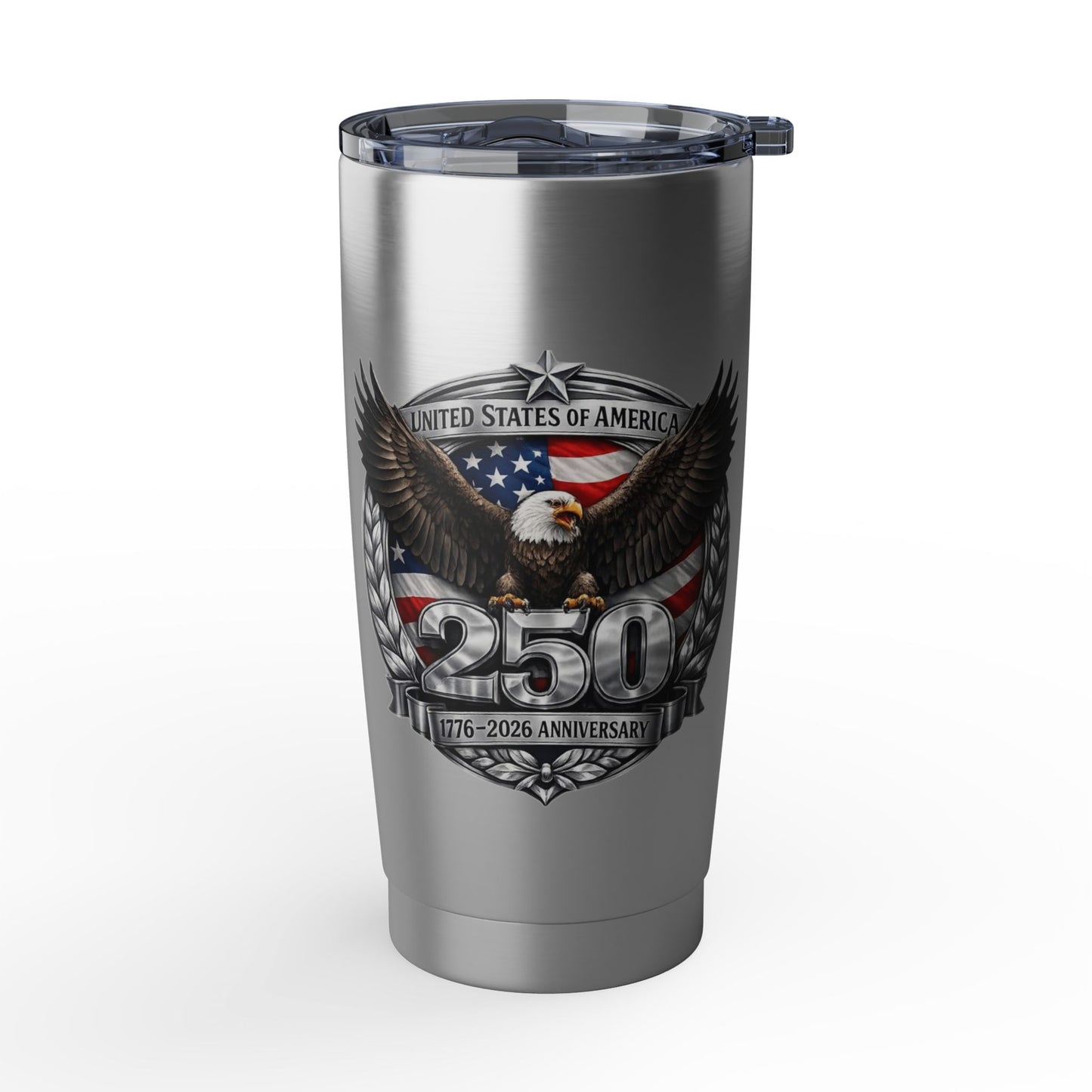 #250 Patriotic Bald Eagle 250 United States Emblem Vagabond 20oz Tumbler Stainless Travel Cup