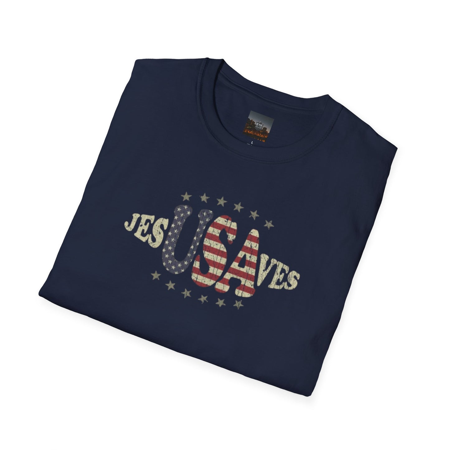 JesUSAves Patriotic T-Shirt — American Flag Christian Faith Tee