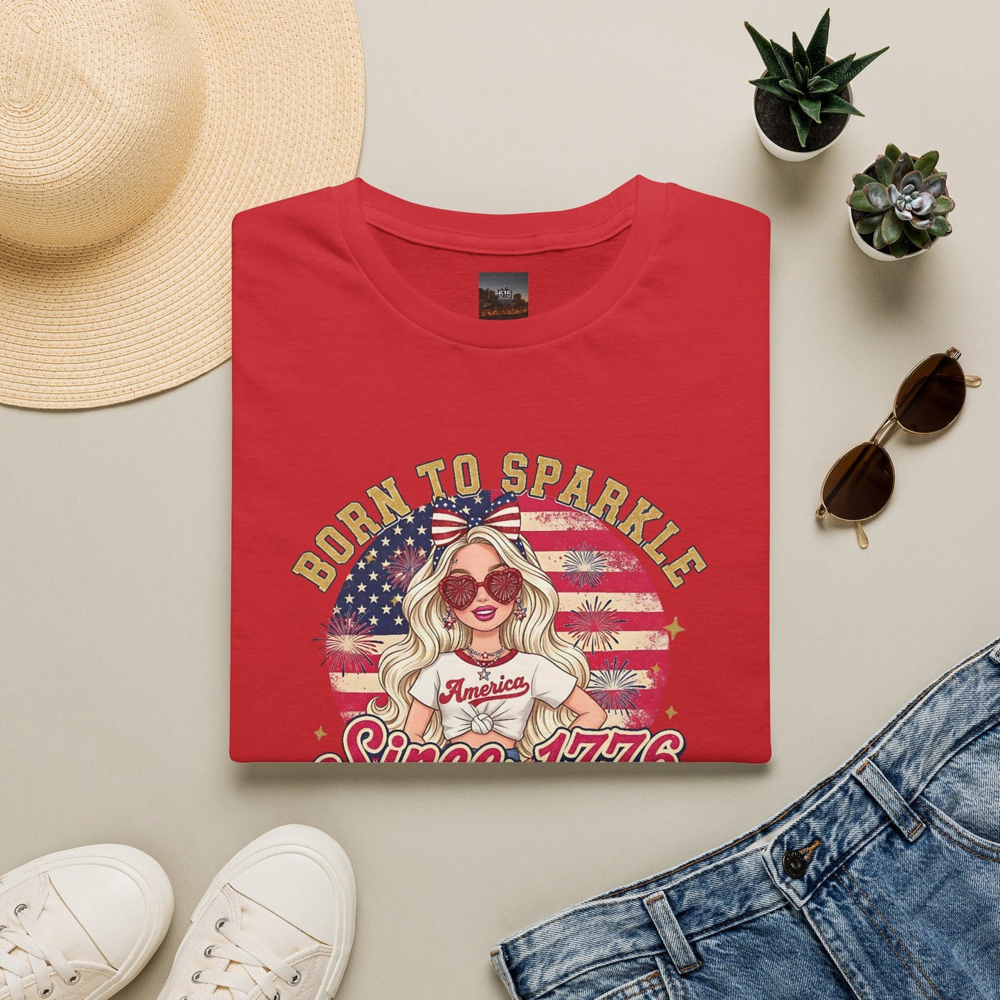 #250 "Born to Sparkle Since 1776" Patriotic T-Shirt