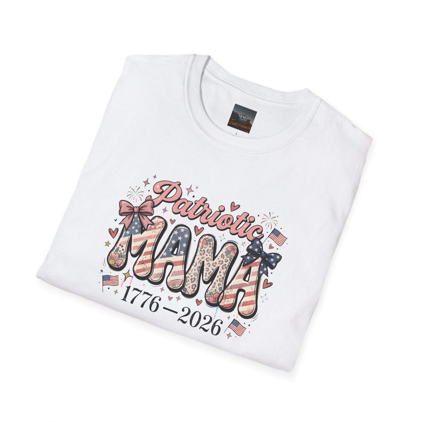#250 Patriotic Mama 1776–2026 American Flag T-Shirt