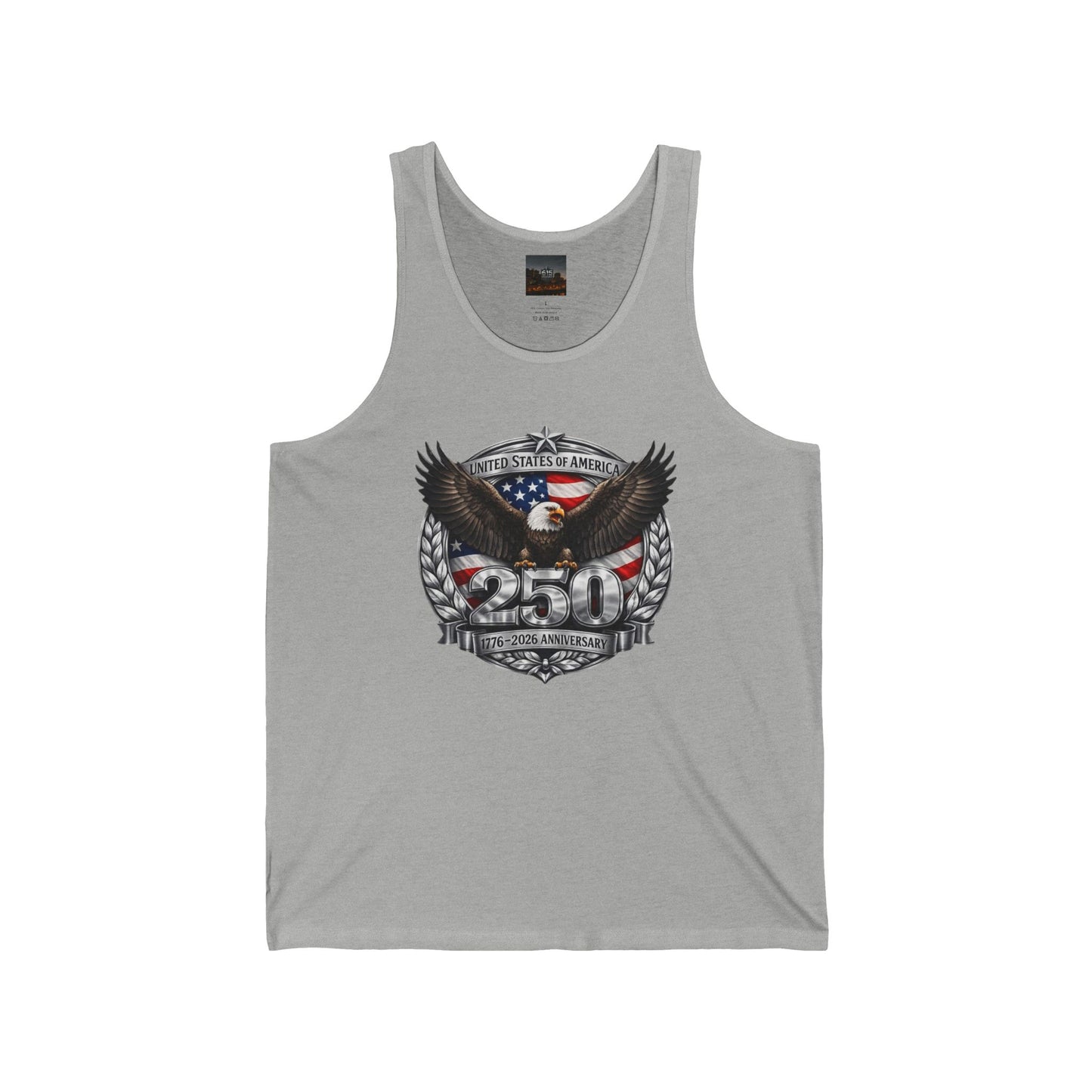#250 Patriotic Bald Eagle 250 United States Emblem Jersey Tank Top