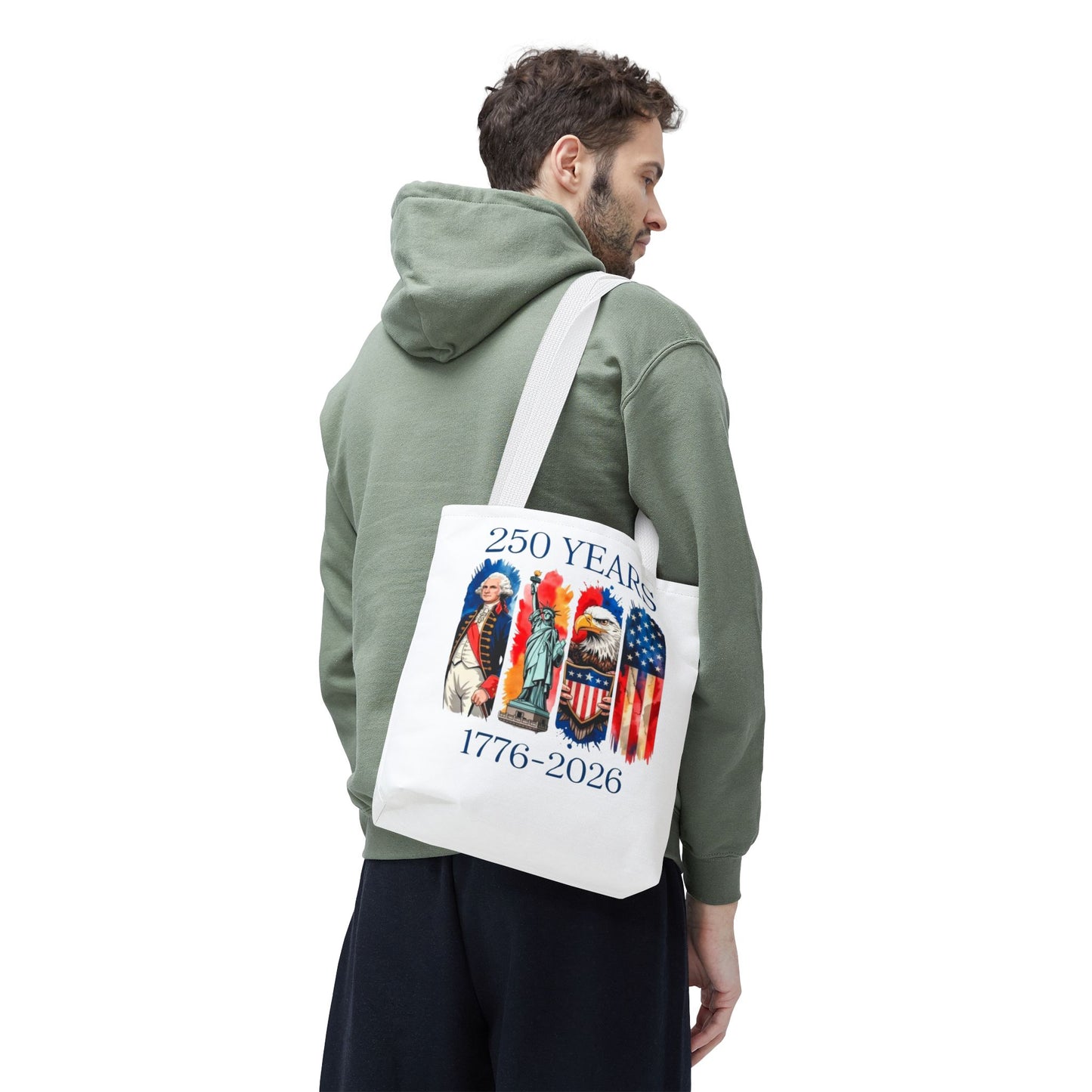 #250 250 Years American History Celebration 1776–2026 Patriotic Tote Bag
