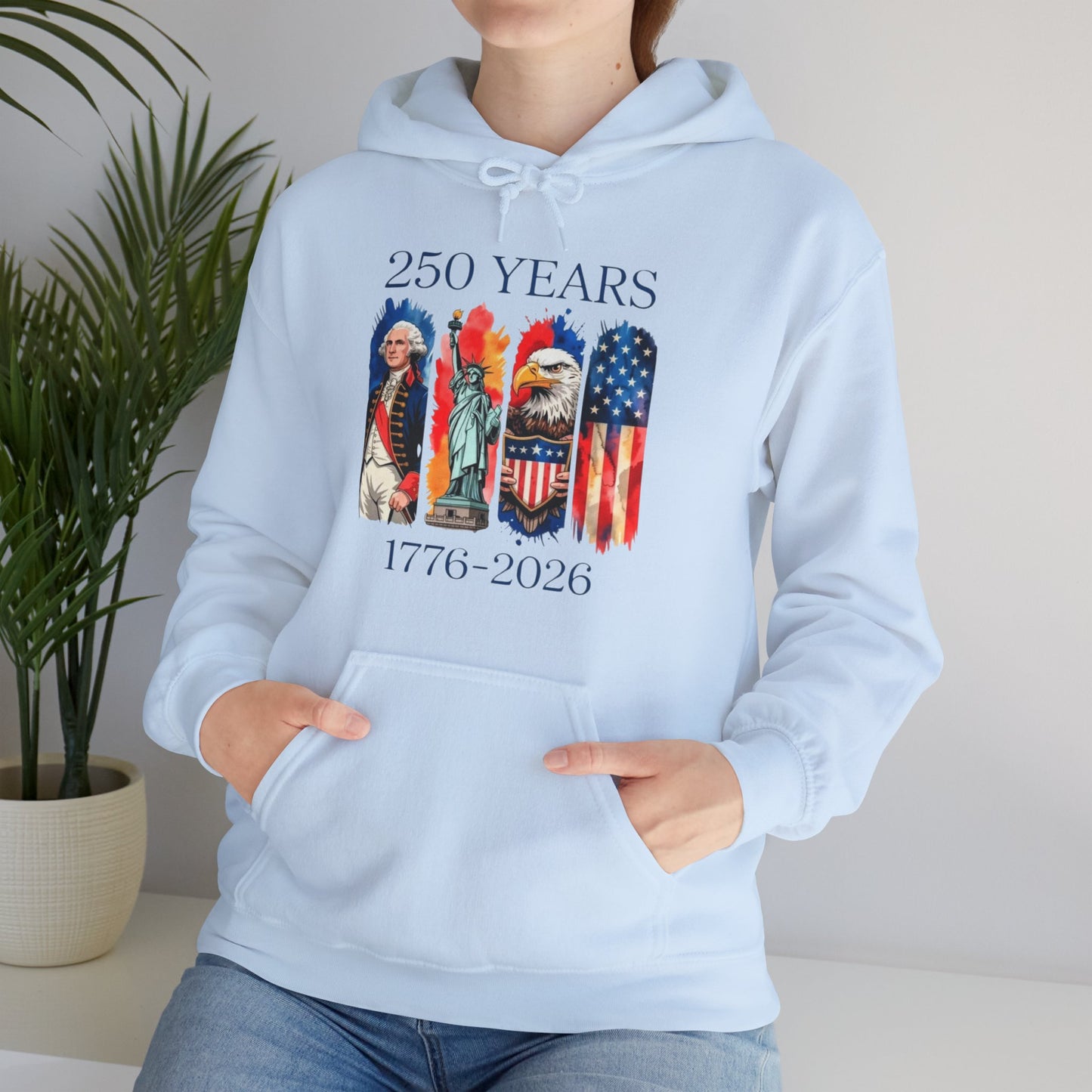 #250 250 Years American History Celebration 1776–2026 Patriotic Hoodie