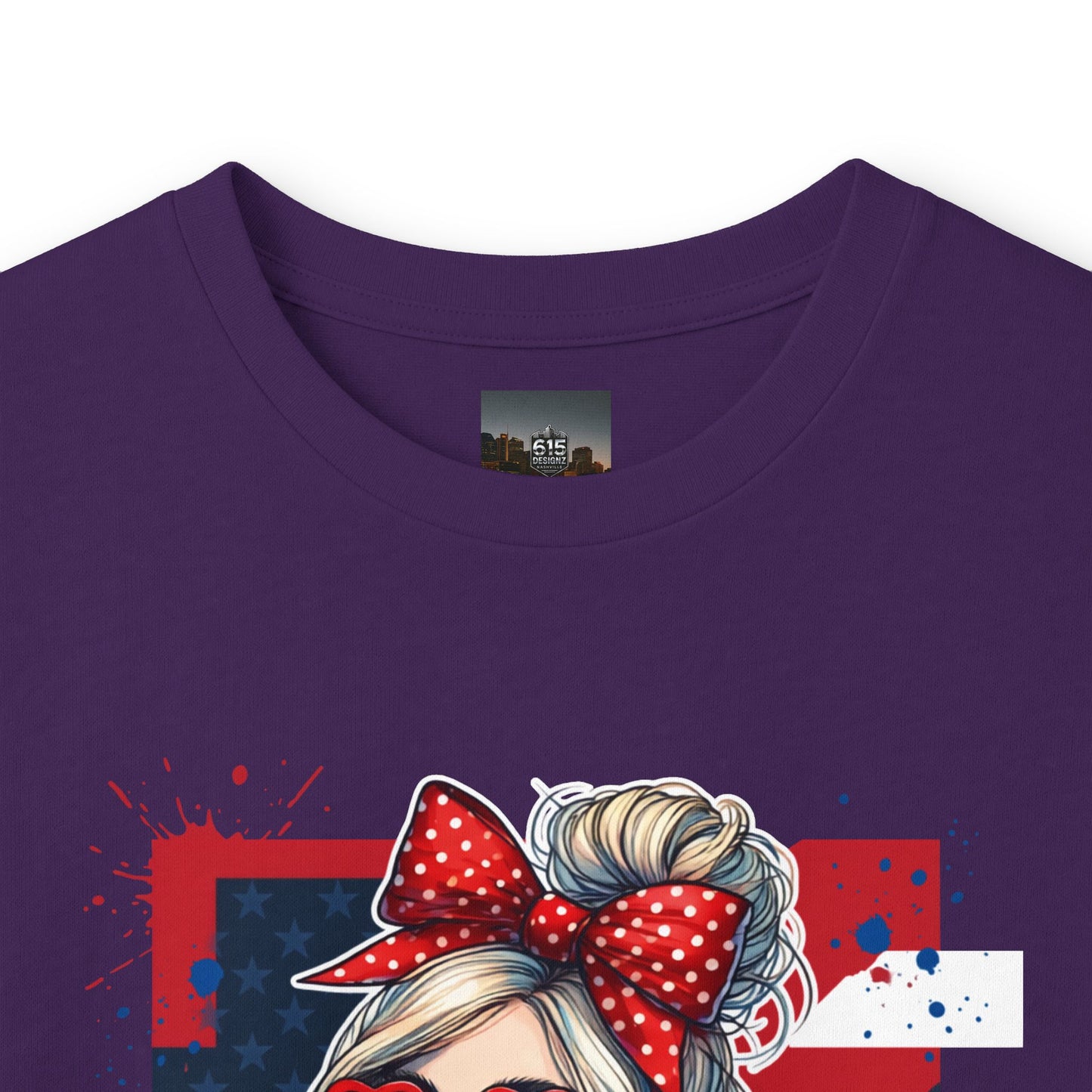 #250 All American Girl Patriotic Long Sleeve Tee