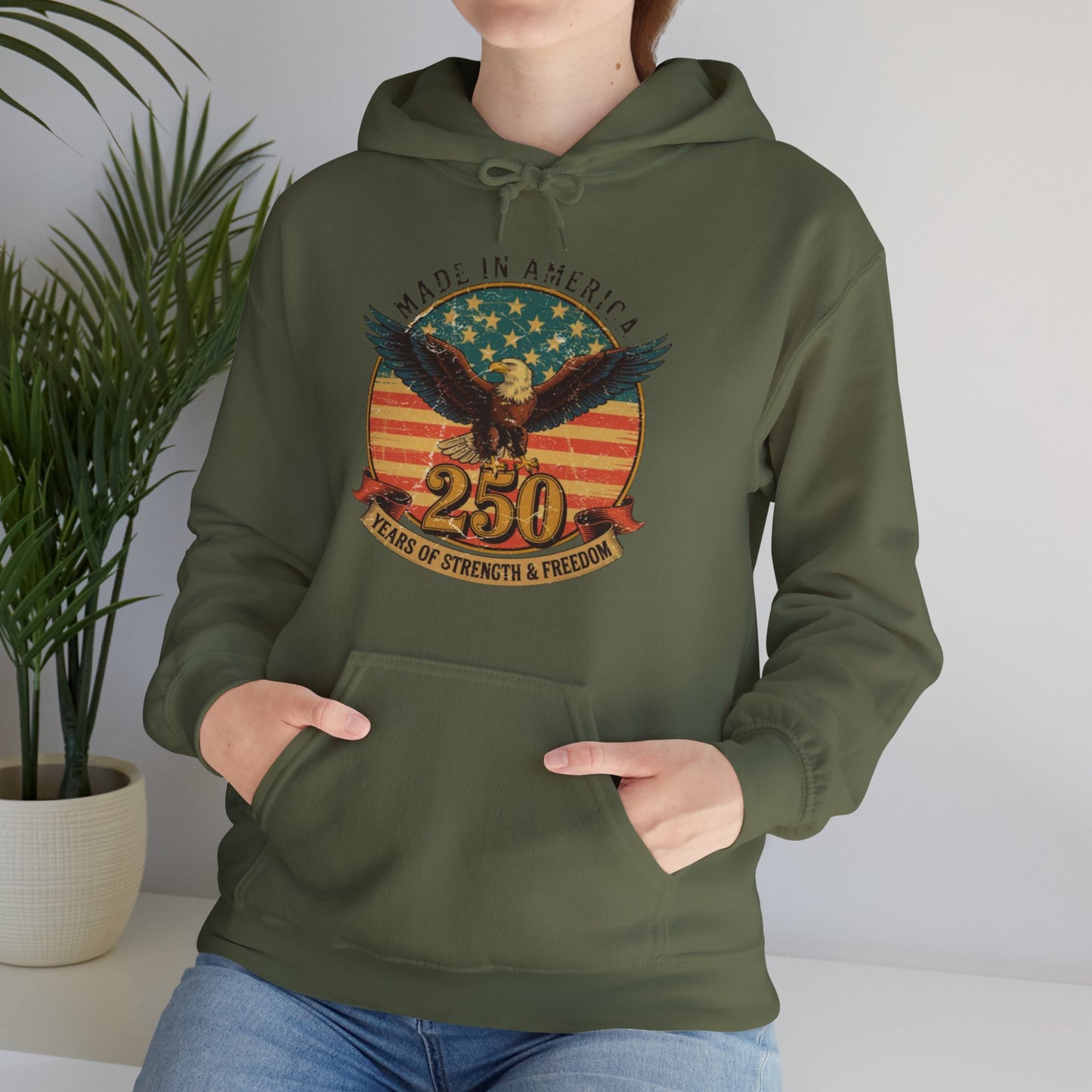#250 Made in America Eagle 250th Anniversary Patriotic Hoodie