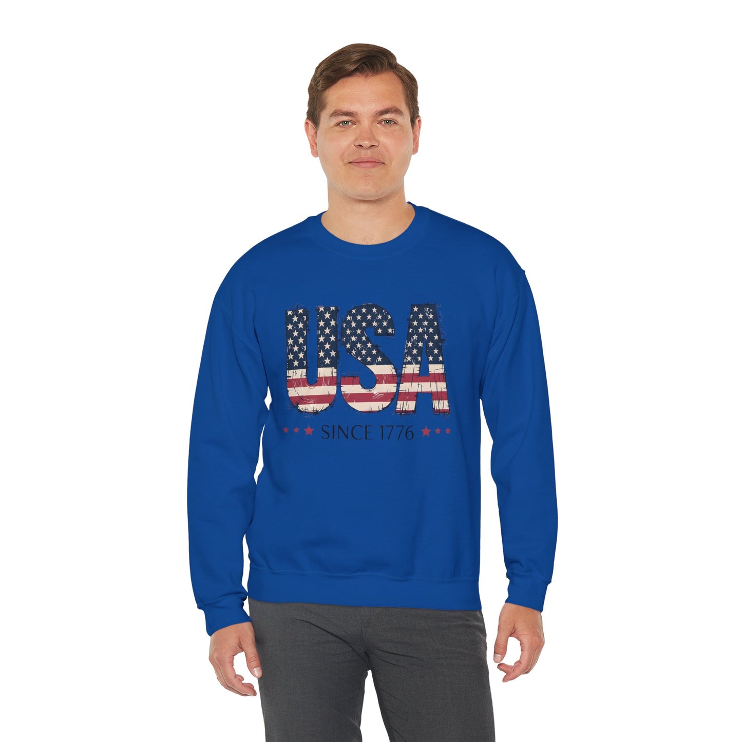 #250 USA Flag "USA Since 1776" Patriotic Crewneck Sweatshirt