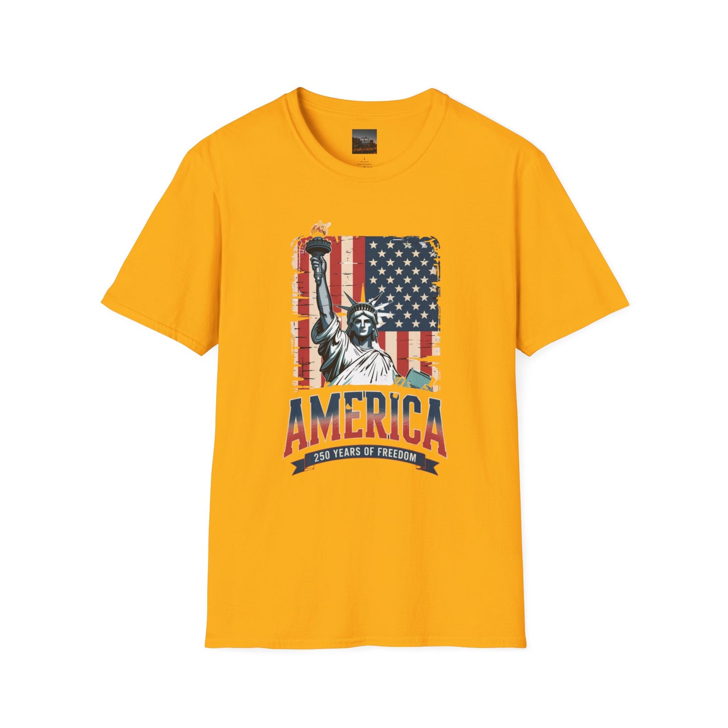 #250 Statue of Liberty American Flag 'America' Patriotic Independence Day T‑Shirt