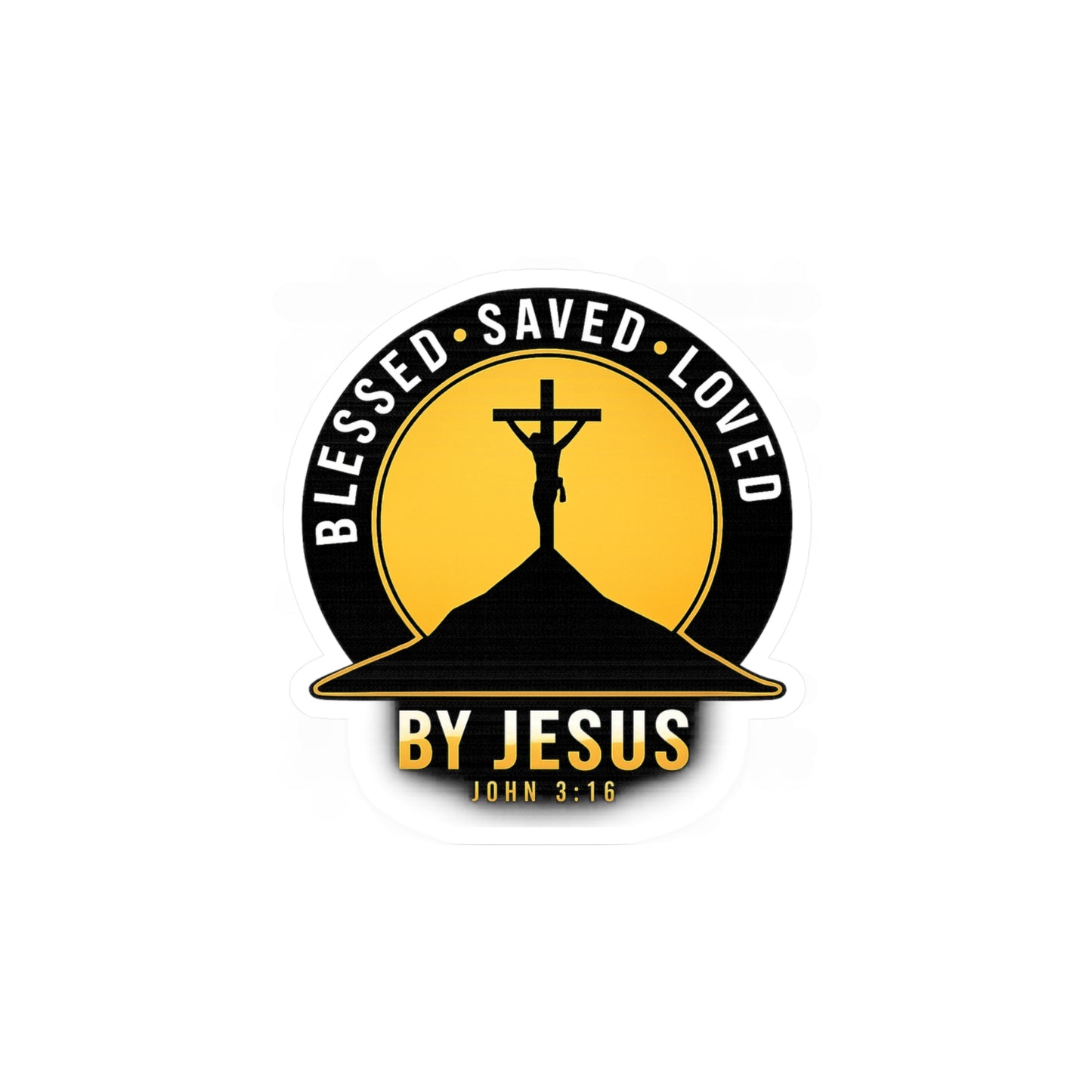 Blessed • Saved • Loved by Jesus Kiss-Cut Vinyl Sticker