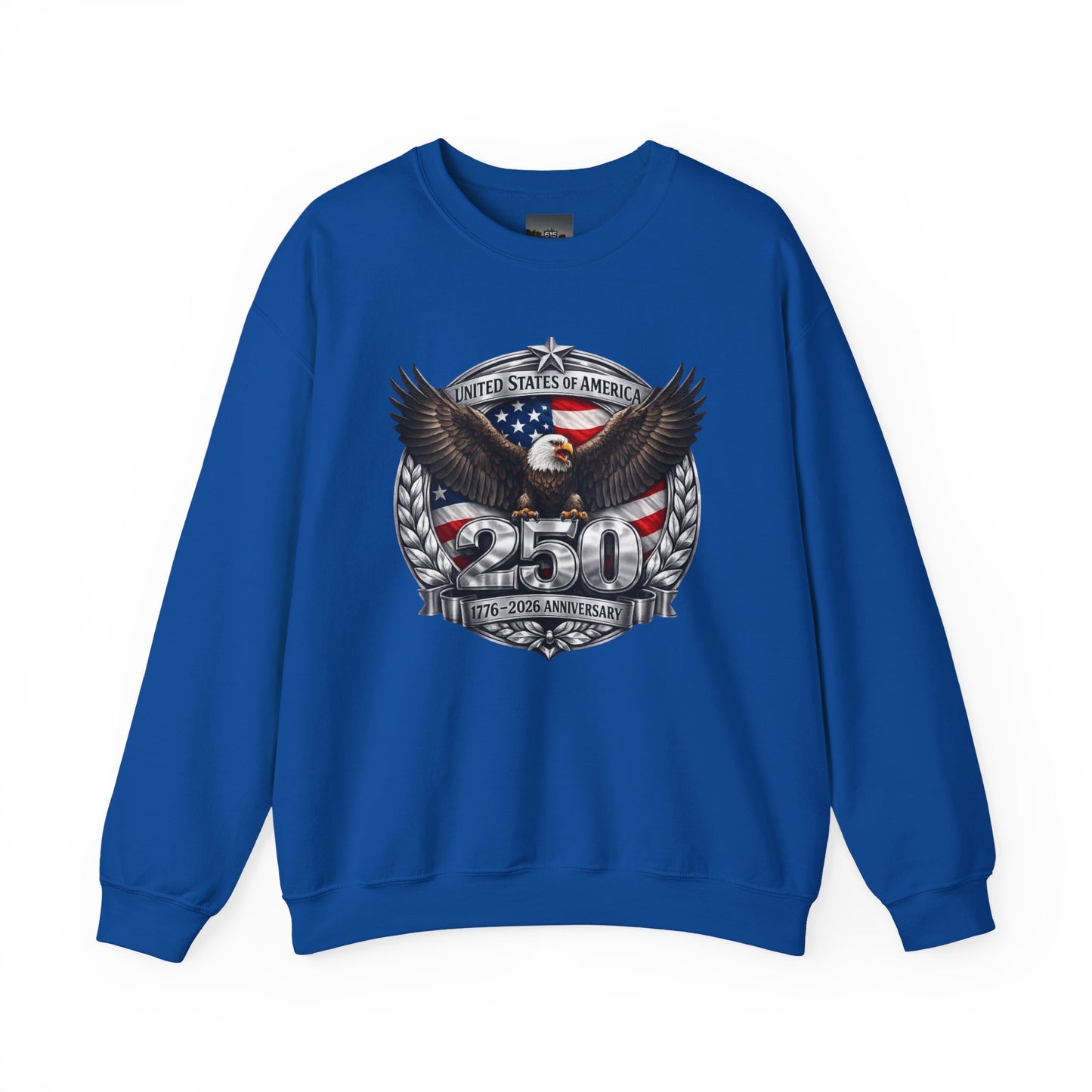 #250 Patriotic Bald Eagle 250 United States Emblem Crewneck Sweatshirt