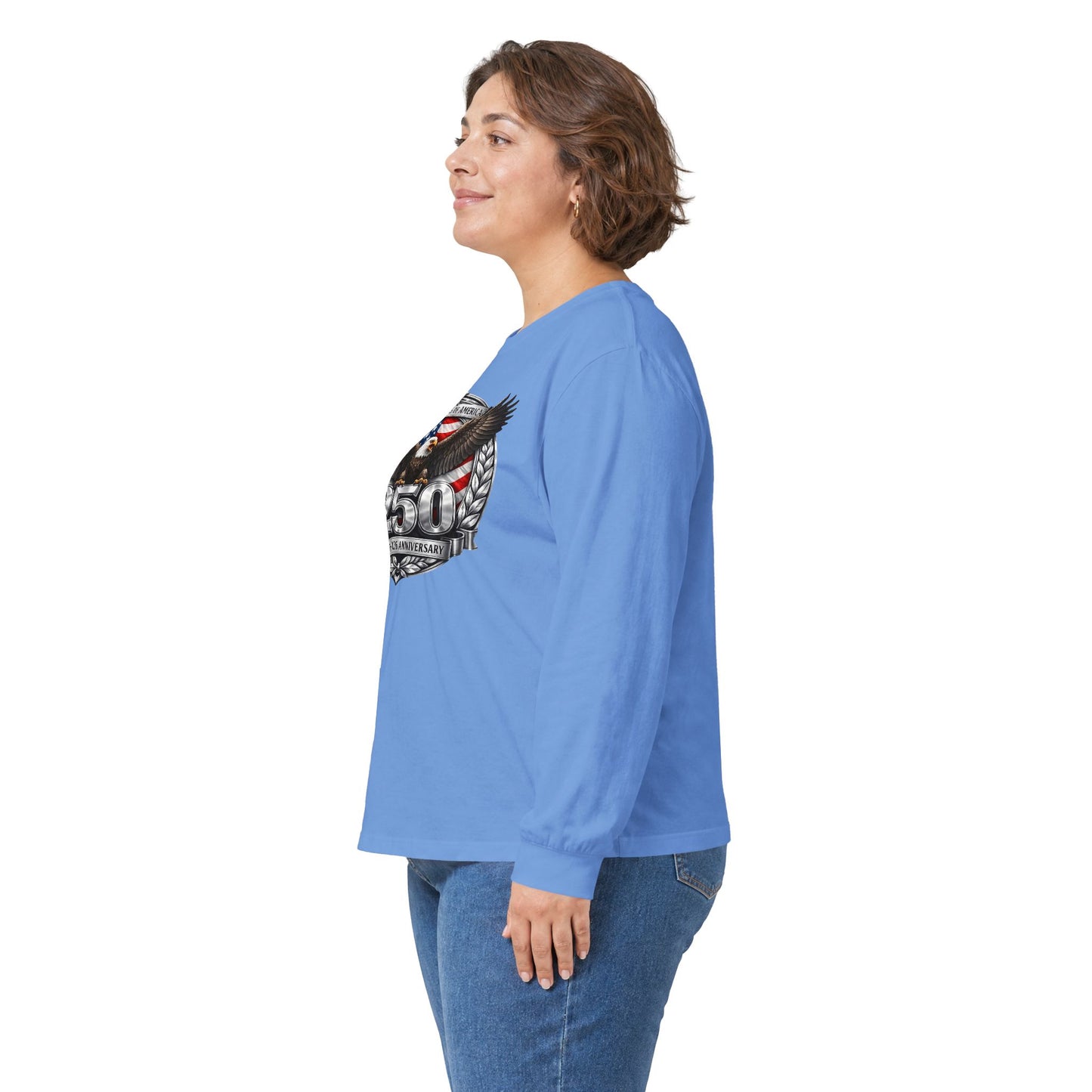 #250 Patriotic Bald Eagle 250 United States Emblem Long Sleeve Tee