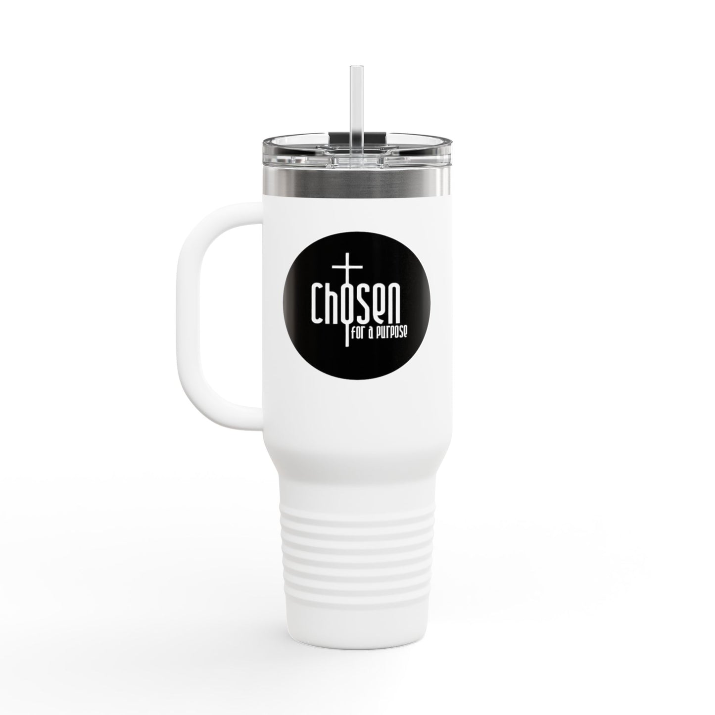 Chosen for a Purpose 40oz Insulated Travel Mug — Faith Logo Stainless Tumbler