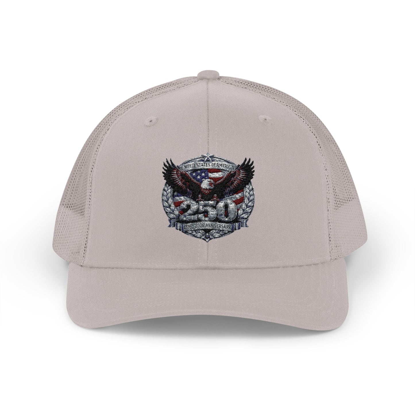 #250 Patriotic Bald Eagle 250 United States Emblem Snapback Trucker Cap