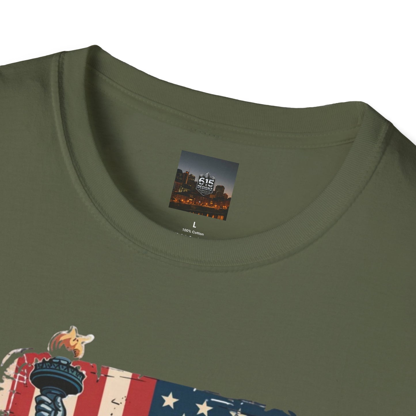 #250 Statue of Liberty American Flag 'America' Patriotic Independence Day T‑Shirt