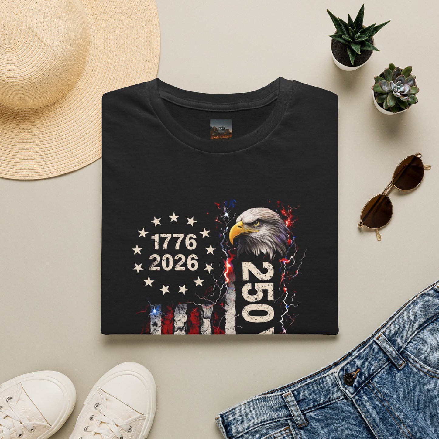 #250 1776-2026 250 Years USA Bicentennial Eagle T-Shirt