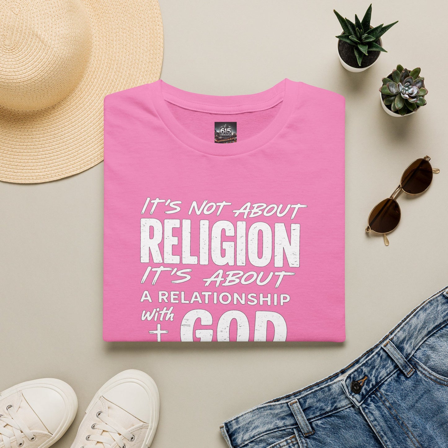 It's Not About Religion, It's About a Relationship with God - Christian Message T-Shirt