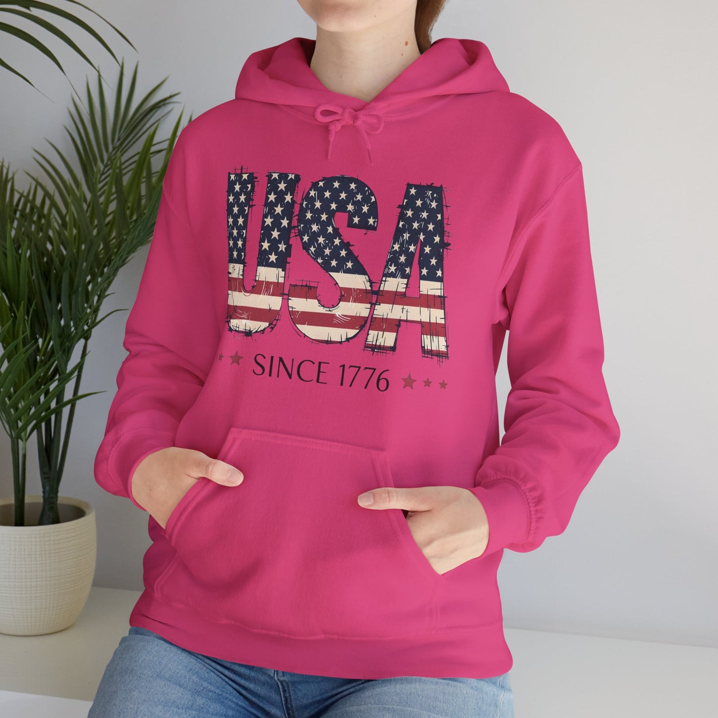 #250 USA Flag "USA Since 1776" Patriotic Hoodie