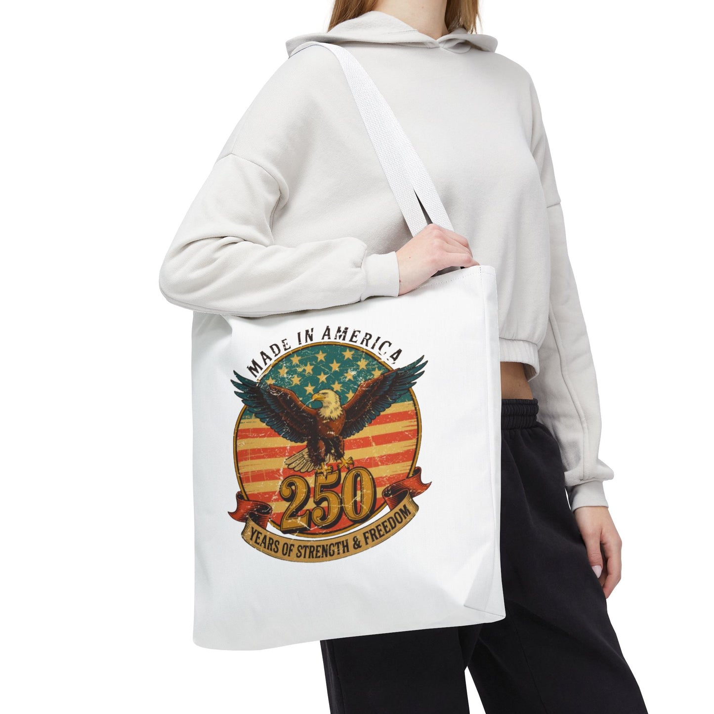 #250 Made in America Eagle 250th Anniversary Patriotic Tote Bag