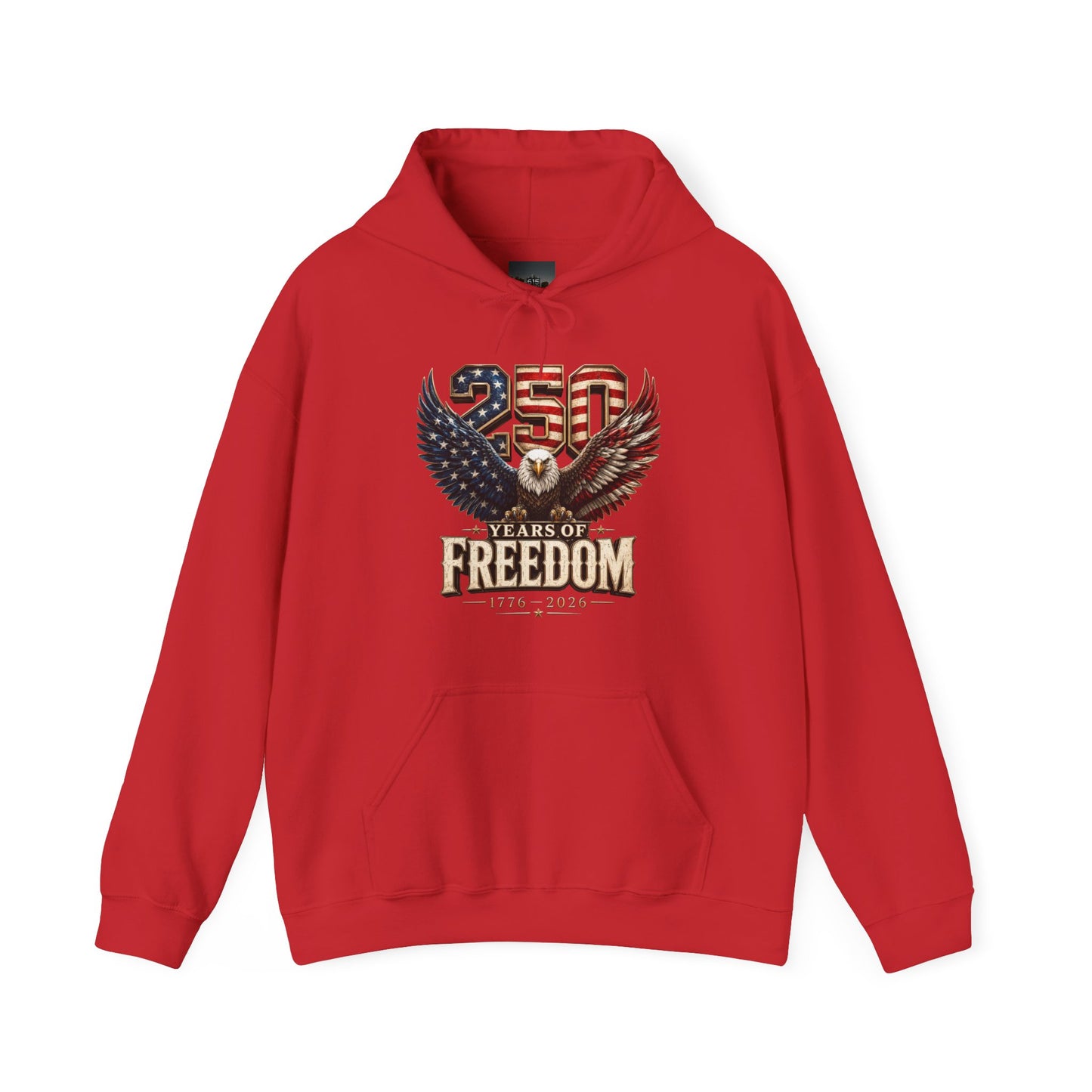 #250 250 Years of Freedom Eagle Patriotic American Flag Anniversary (1776–2026) Patriotic Hoodie