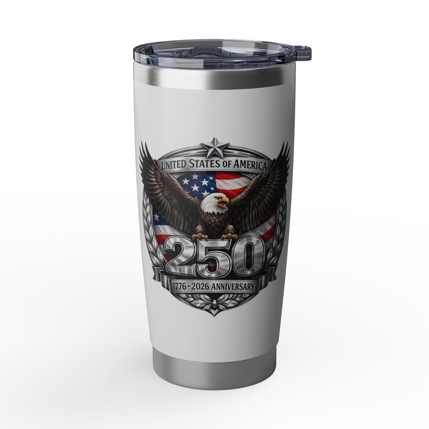 #250 Patriotic Bald Eagle 250 United States Emblem Vagabond 20oz Tumbler Stainless Travel Cup