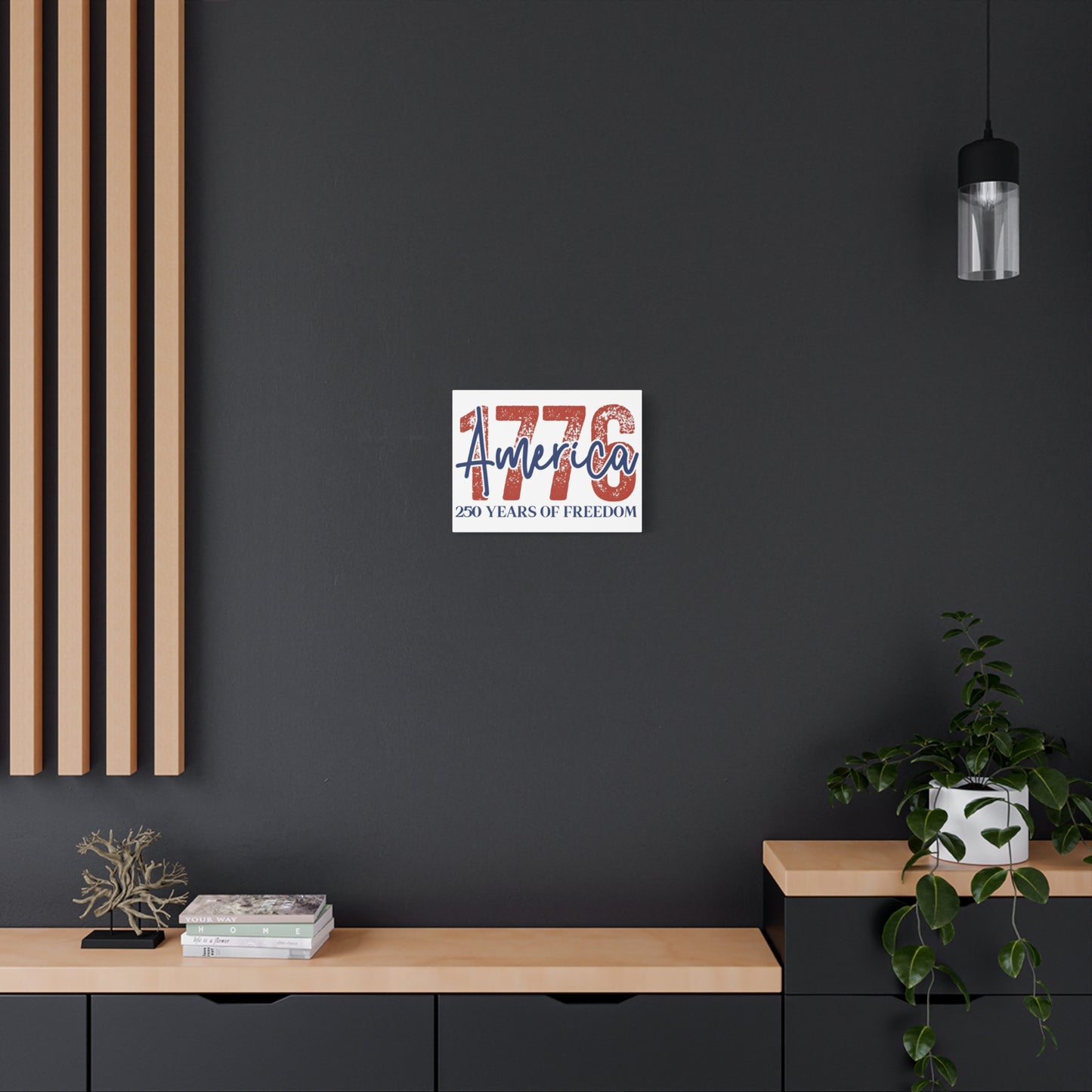 #250 1776 America: 250 Years of Freedom' Patriotic Independence Day Matte Canvas Wall Art