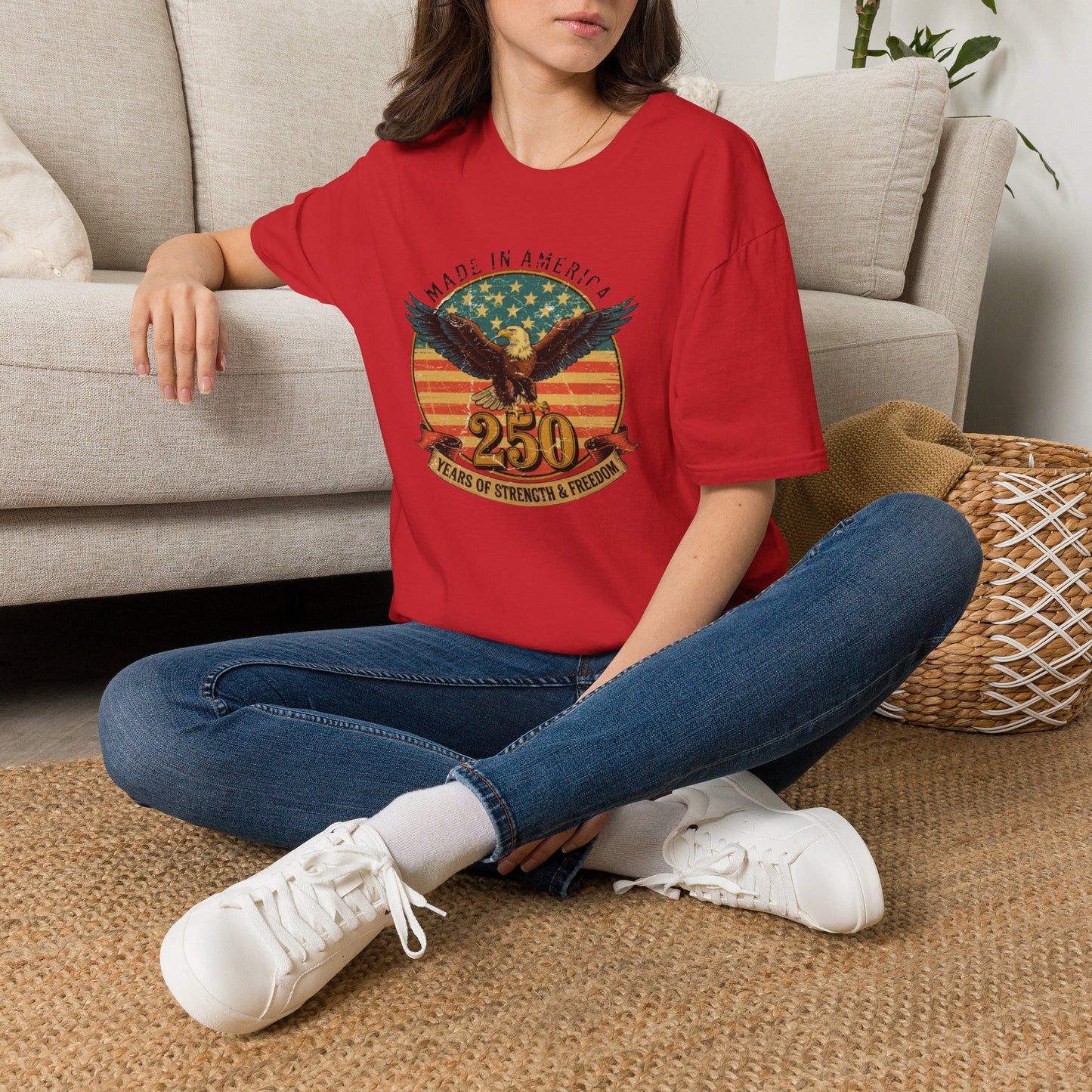 #250 Made in America Eagle 250th Anniversary Patriotic T-Shirt