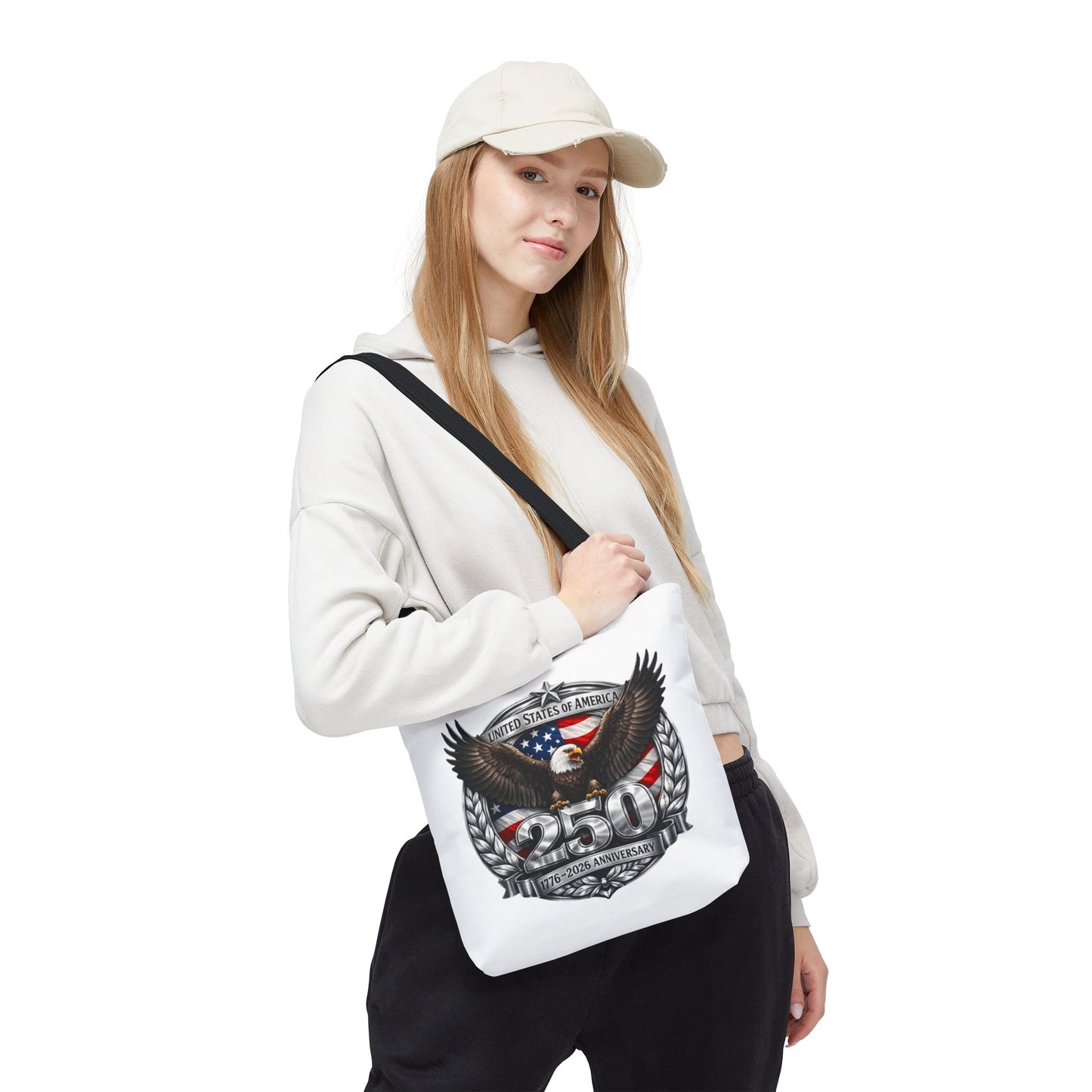 #250 Patriotic Bald Eagle 250 United States Emblem Tote Bag