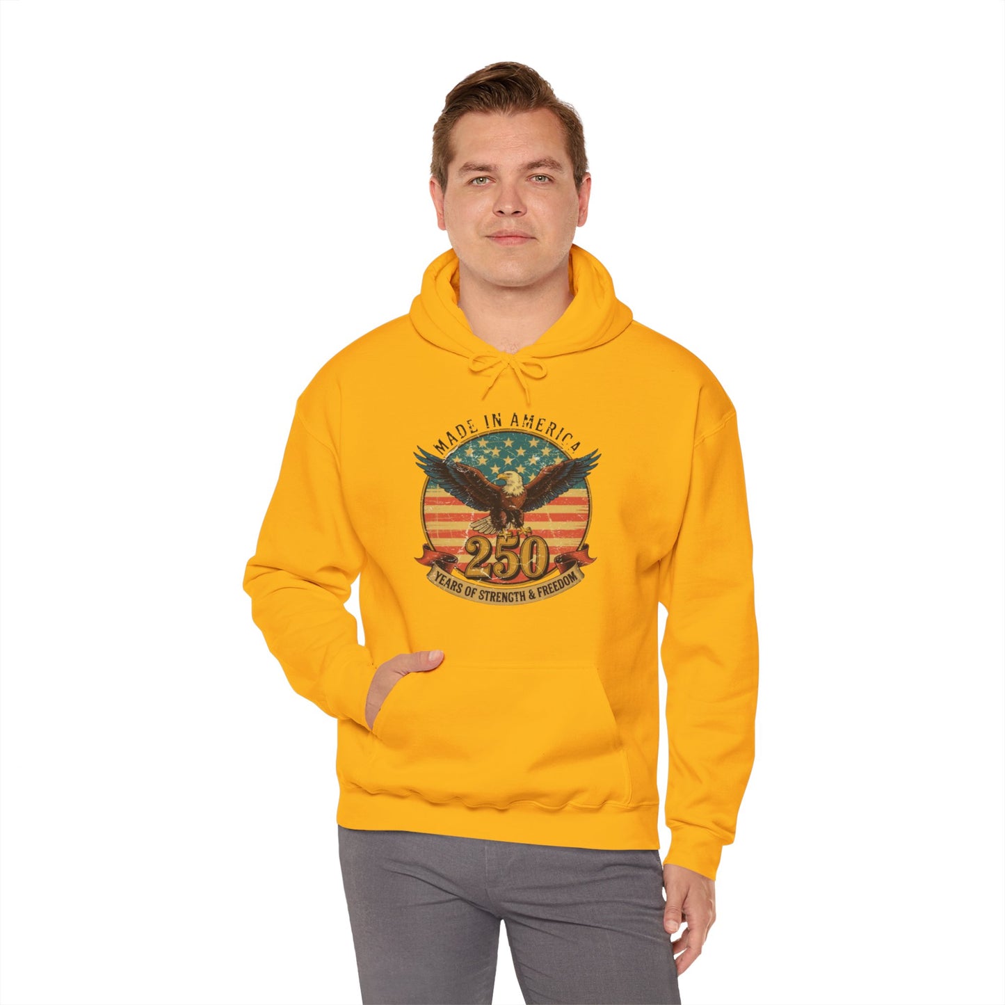 #250 Made in America Eagle 250th Anniversary Patriotic Hoodie
