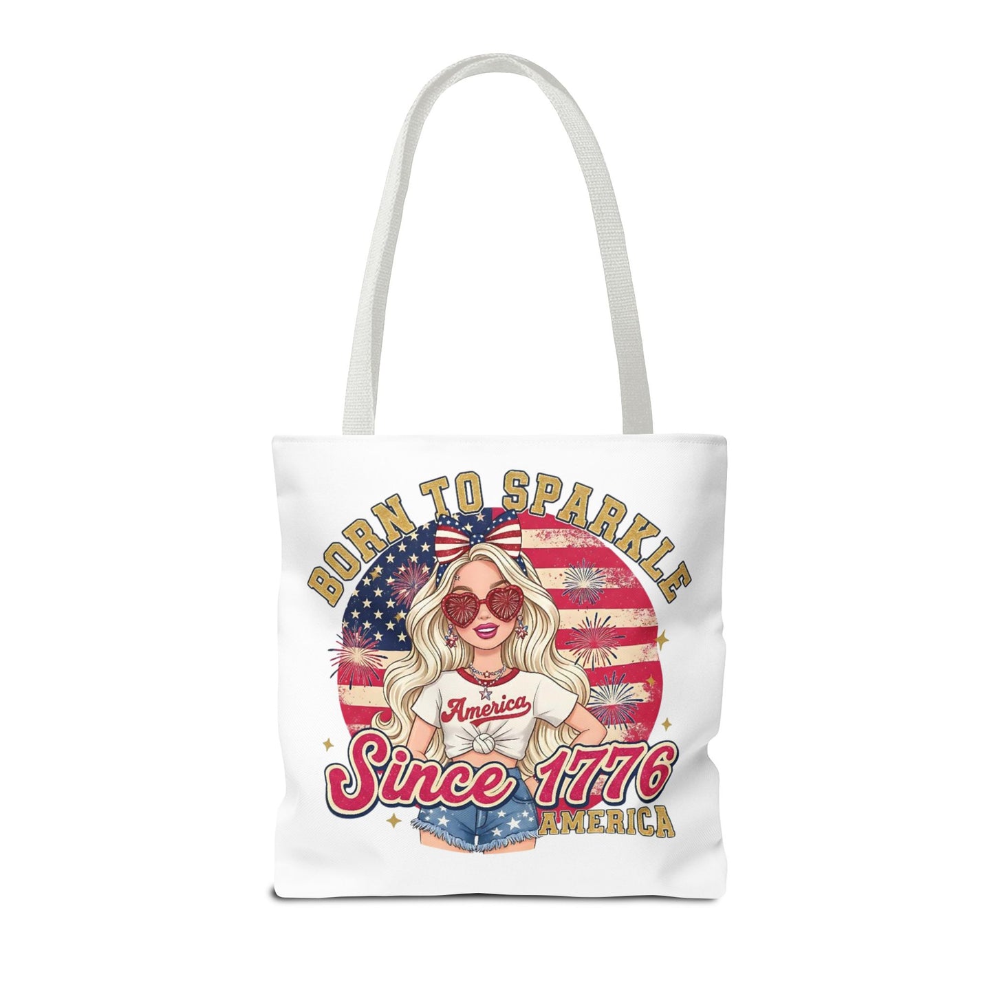 #250 "Born to Sparkle Since 1776" Patriotic Tote Bag