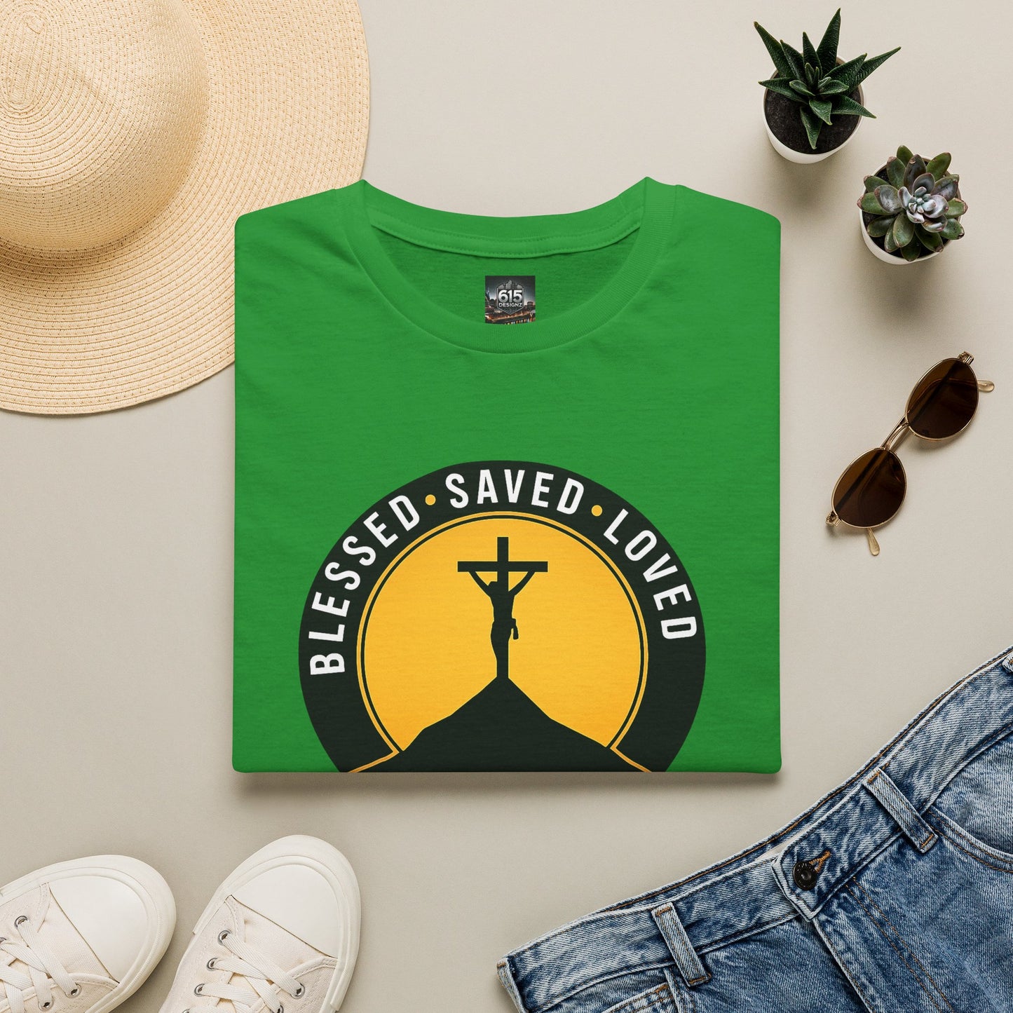Blessed • Saved • Loved by Jesus T-Shirt — Christian Faith Tee