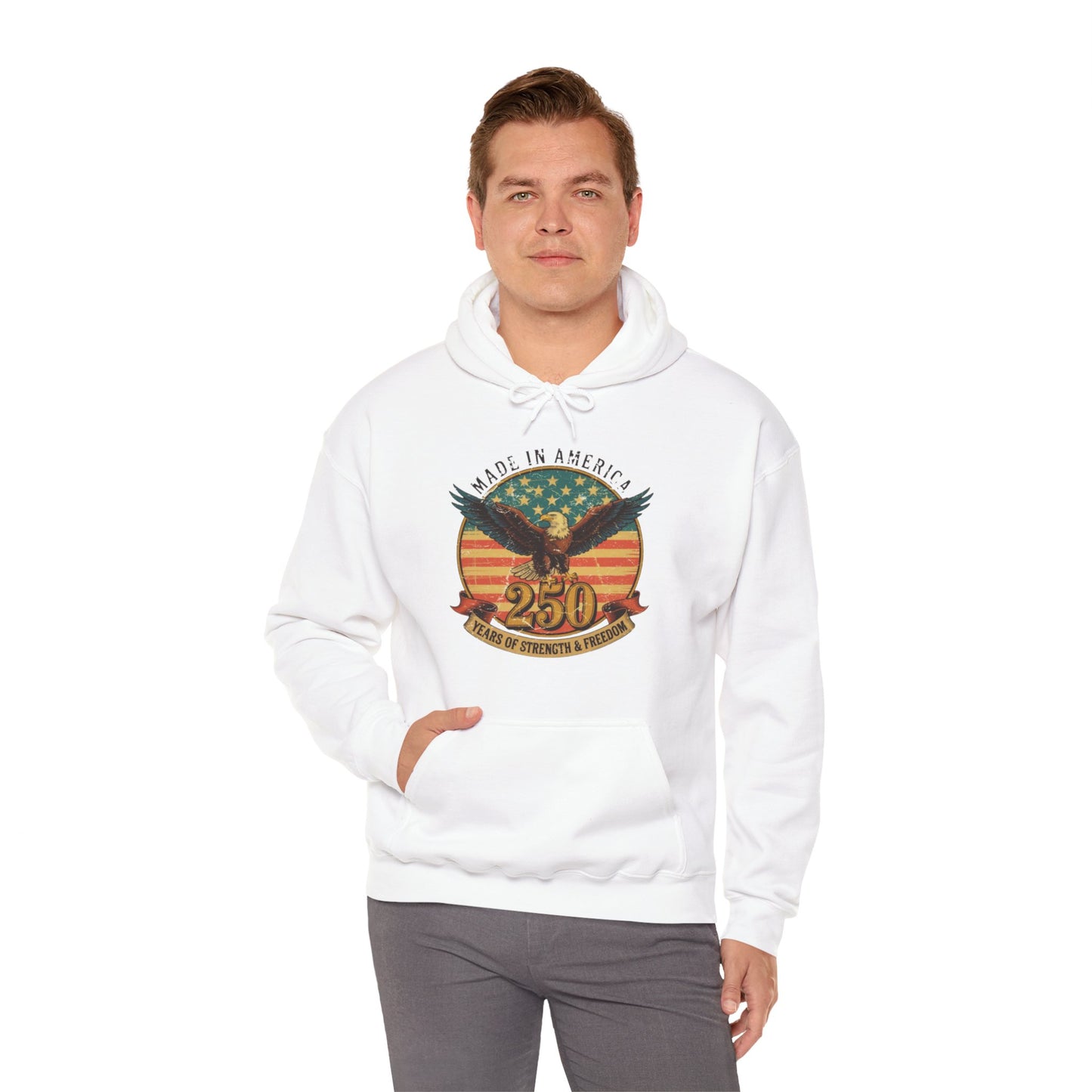 #250 Made in America Eagle 250th Anniversary Patriotic Hoodie