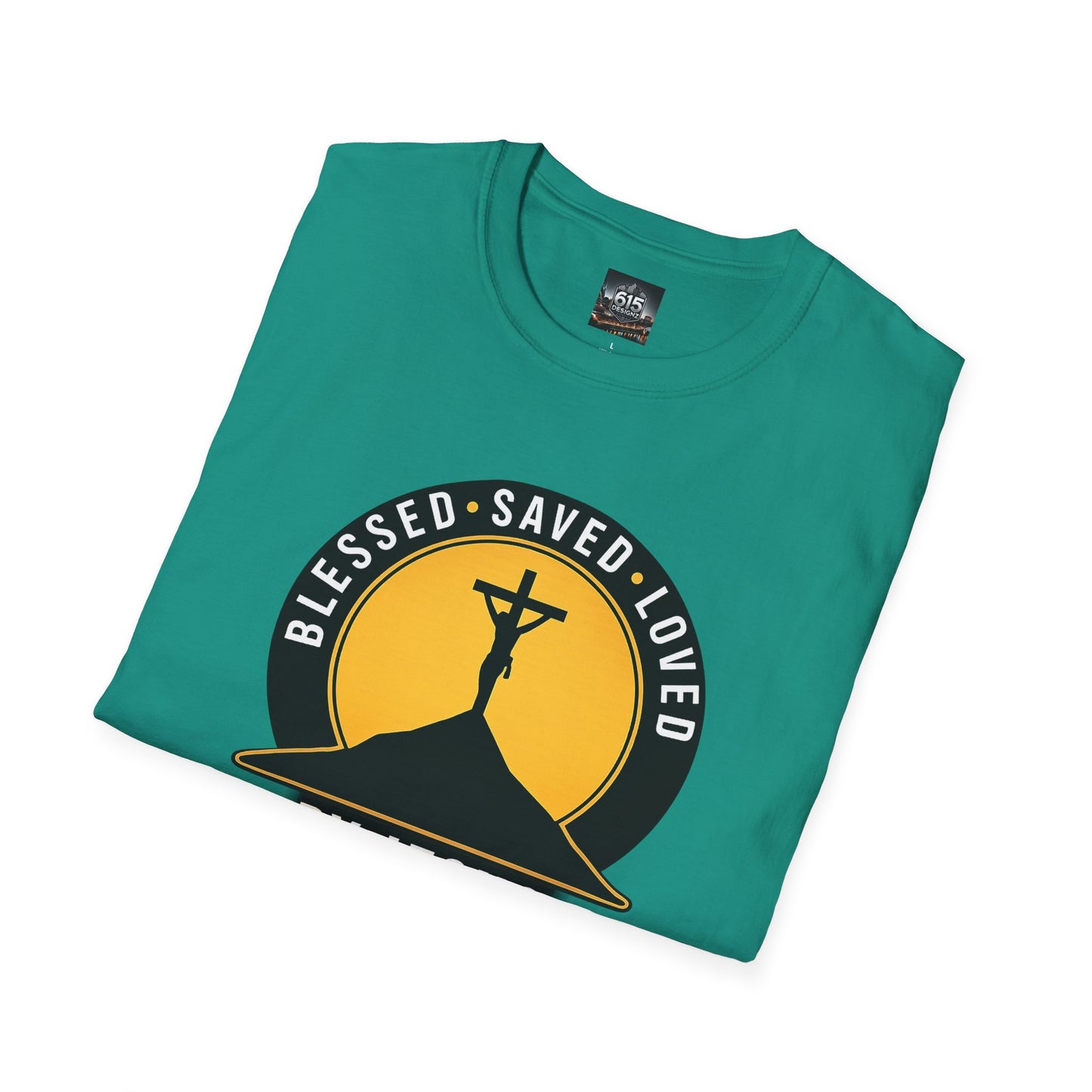Blessed • Saved • Loved by Jesus T-Shirt — Christian Faith Tee