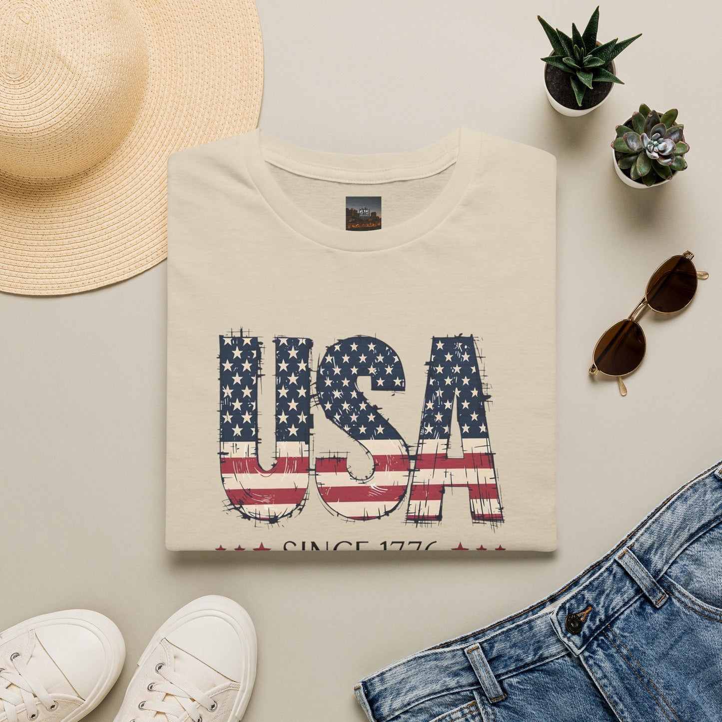 #250 USA Flag "USA Since 1776" Patriotic T-Shirt
