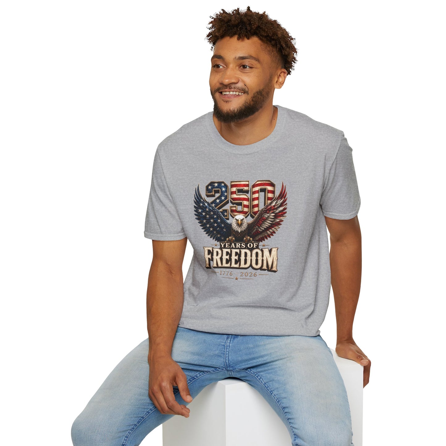 #250 250 Years of Freedom Eagle Patriotic American Flag Anniversary (1776–2026) T-Shirt