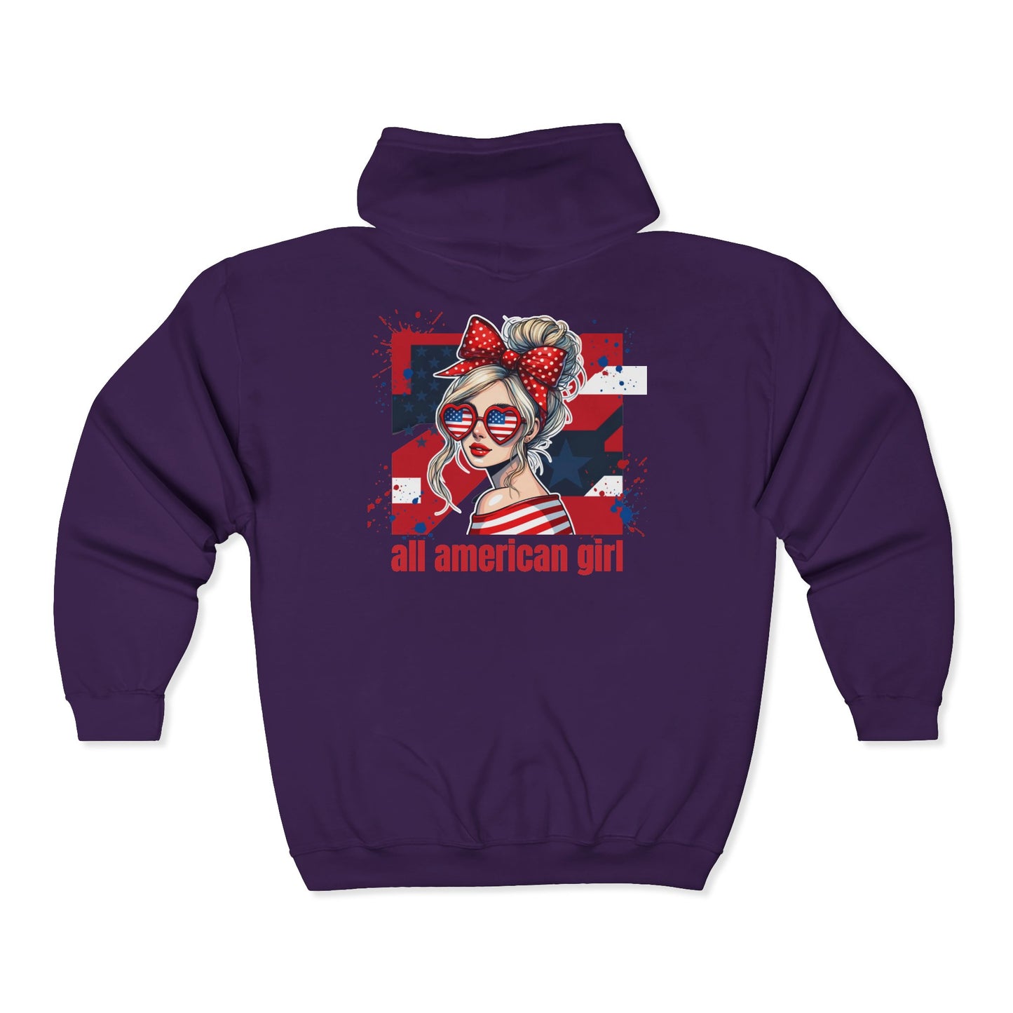 #250 All American Girl Patriotic Zip Hoodie