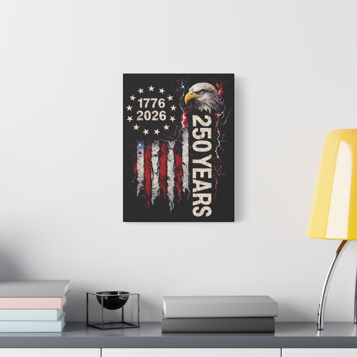 #250 1776-2026 250 Years USA Bicentennial Eagle Matte Canvas Wall Art