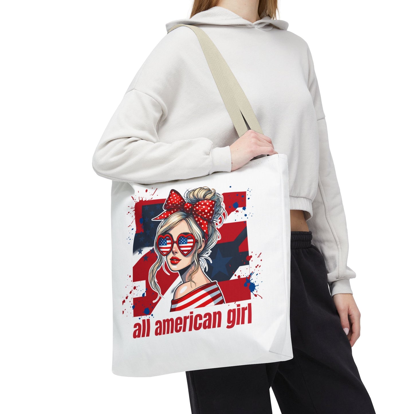 #250 All American Girl Patriotic Tote Bag