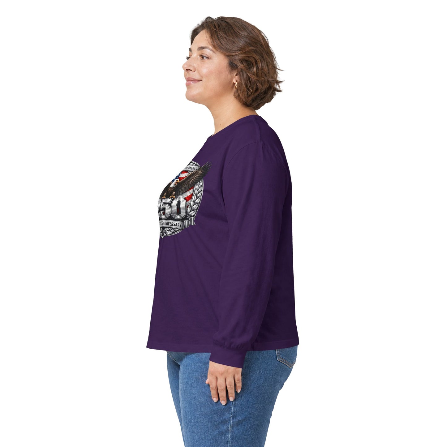 #250 Patriotic Bald Eagle 250 United States Emblem Long Sleeve Tee