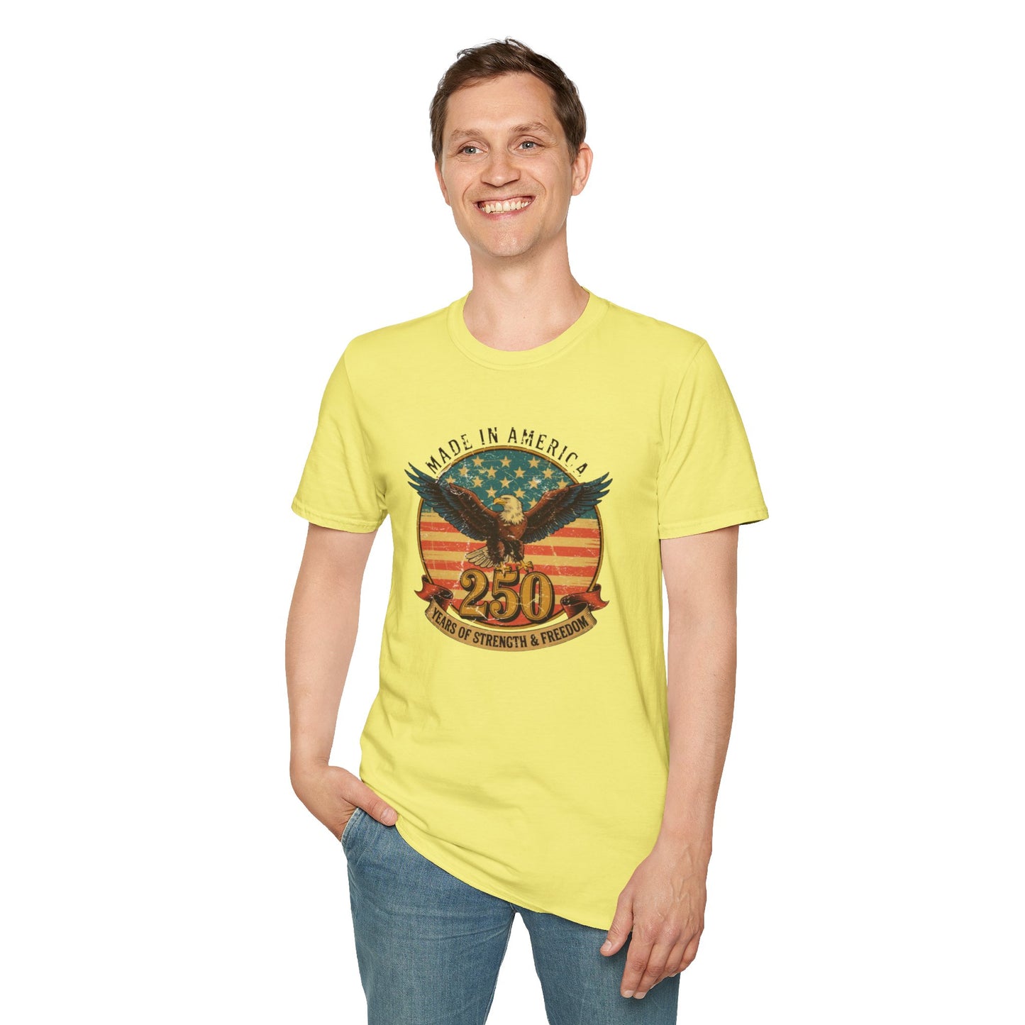 #250 Made in America Eagle 250th Anniversary Patriotic T-Shirt