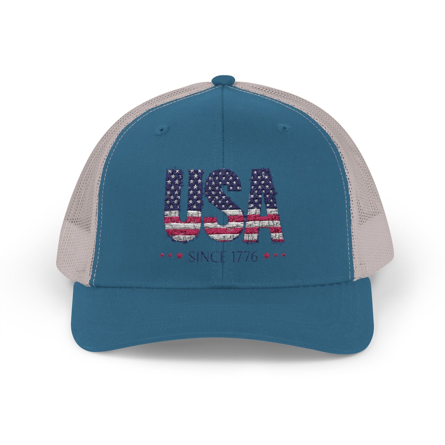 #250 USA Flag "USA Since 1776" Patriotic Snapback Trucker Cap