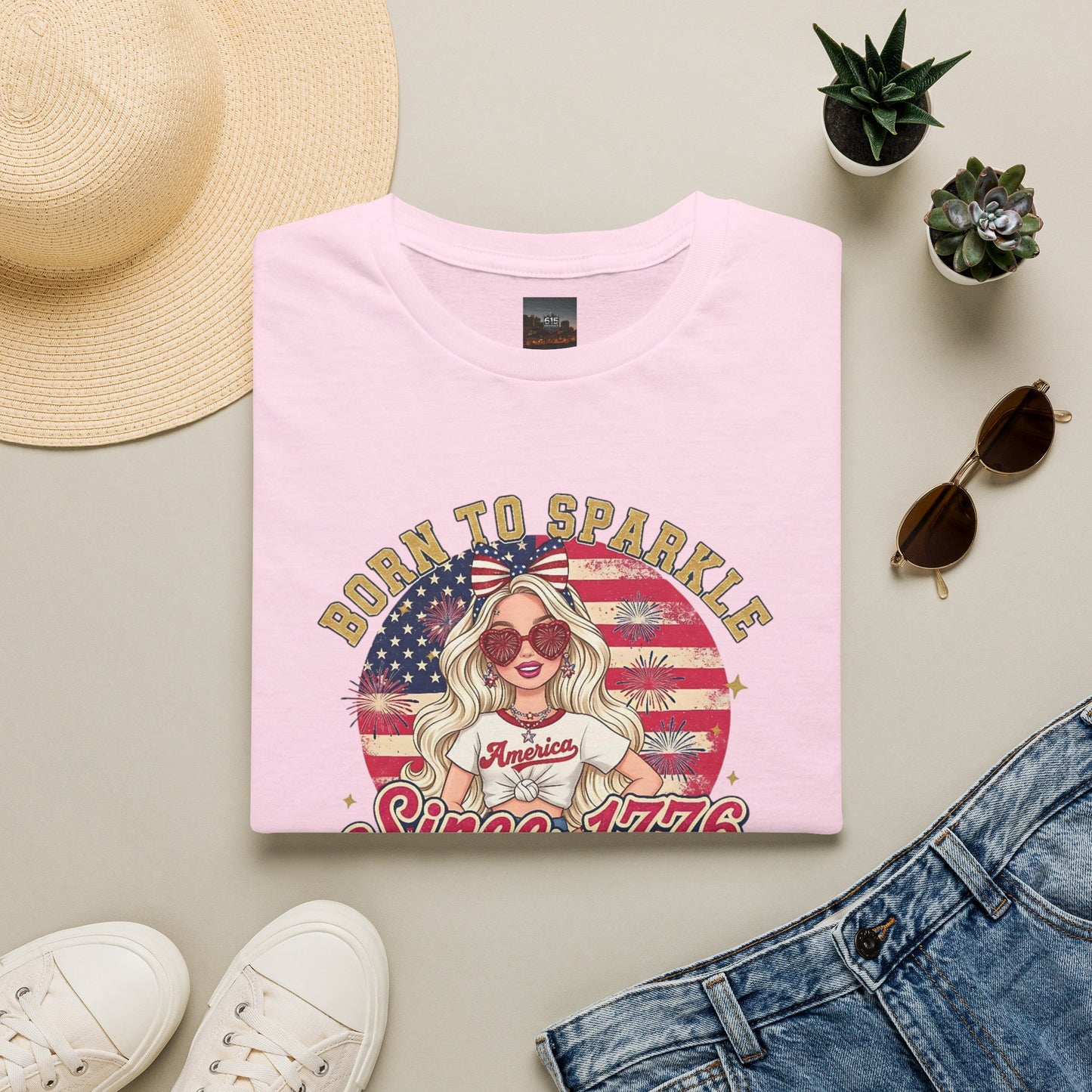 #250 "Born to Sparkle Since 1776" Patriotic T-Shirt