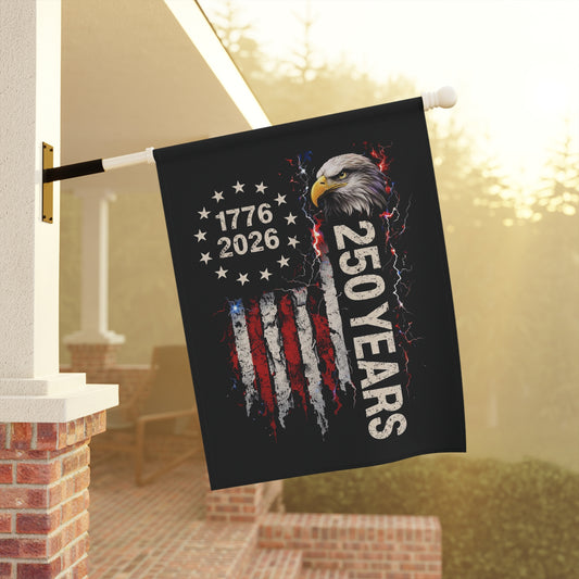 #250 1776-2026 250 Years USA Bicentennial Eagle Garden Flag — House Banner