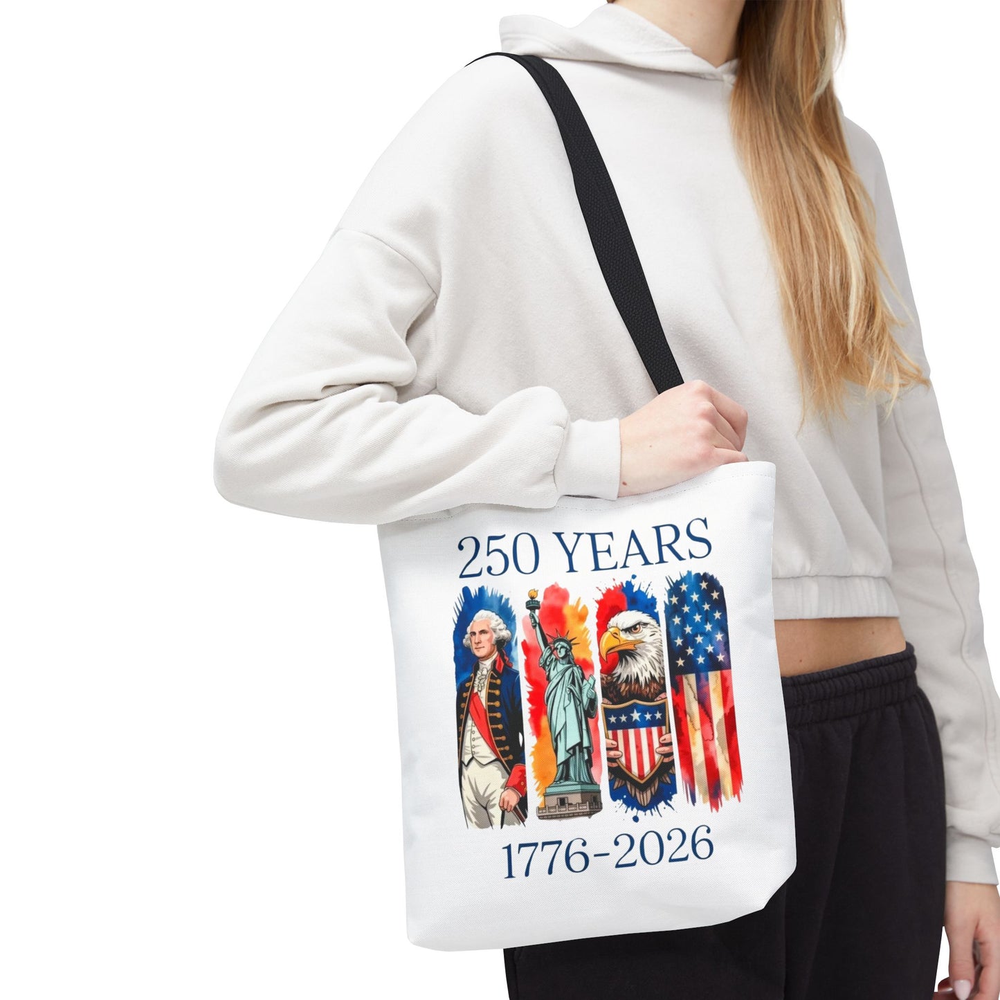 #250 250 Years American History Celebration 1776–2026 Patriotic Tote Bag