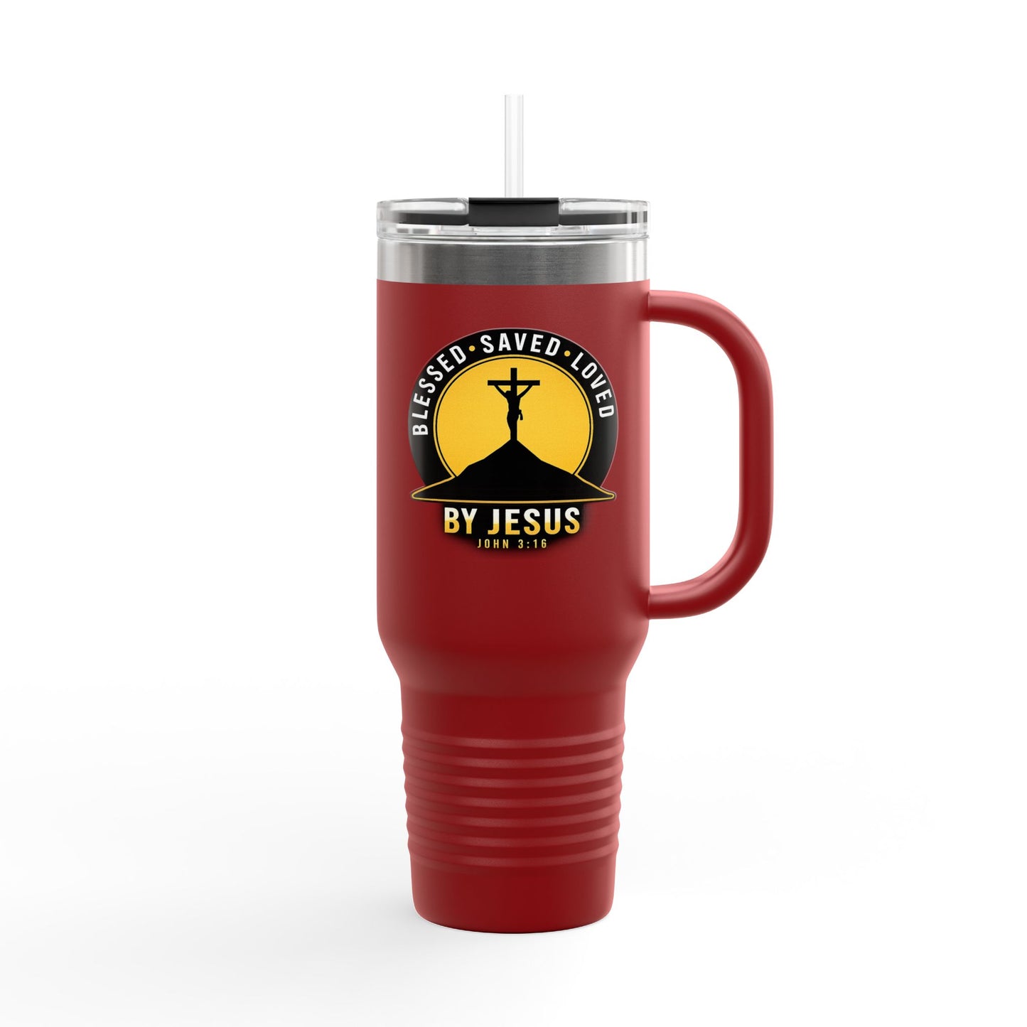Blessed • Saved • Loved by Jesus Christian 40oz Insulated Travel Mug