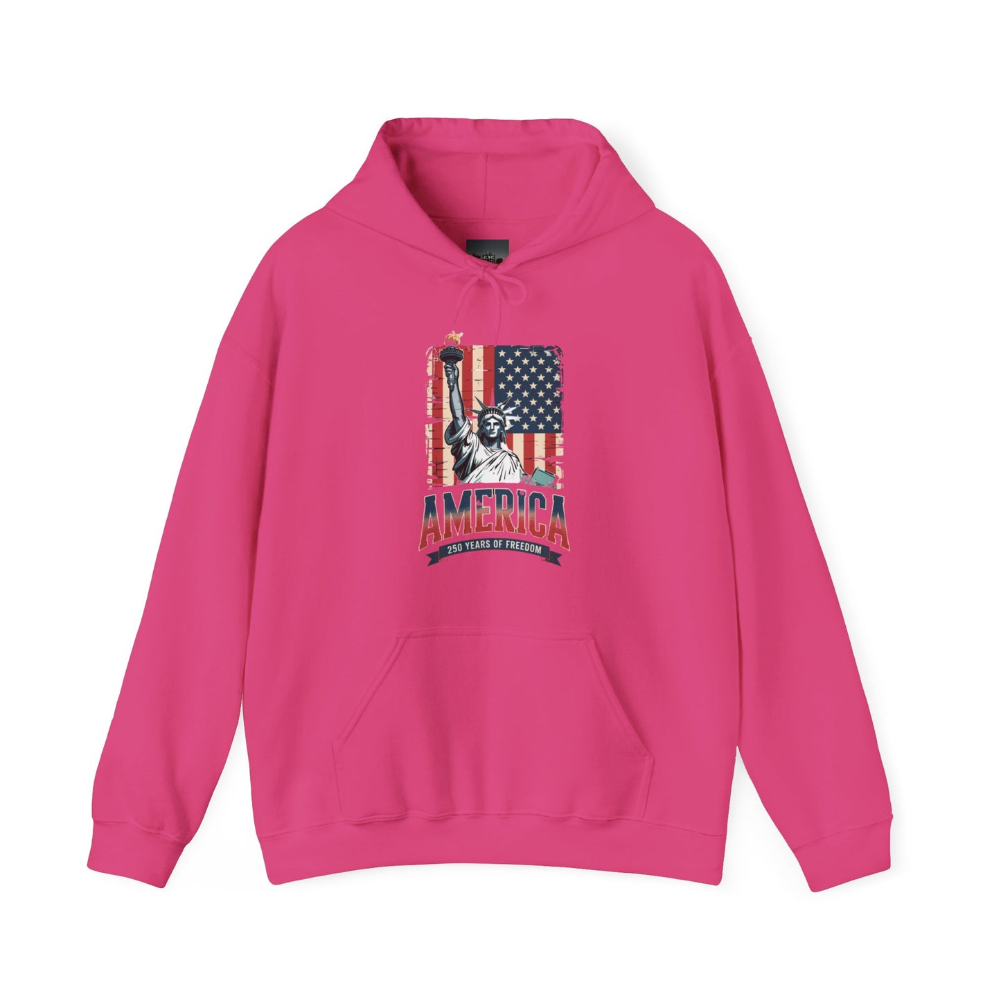 #250 Statue of Liberty American Flag 'America' Patriotic Independence Day Hoodie