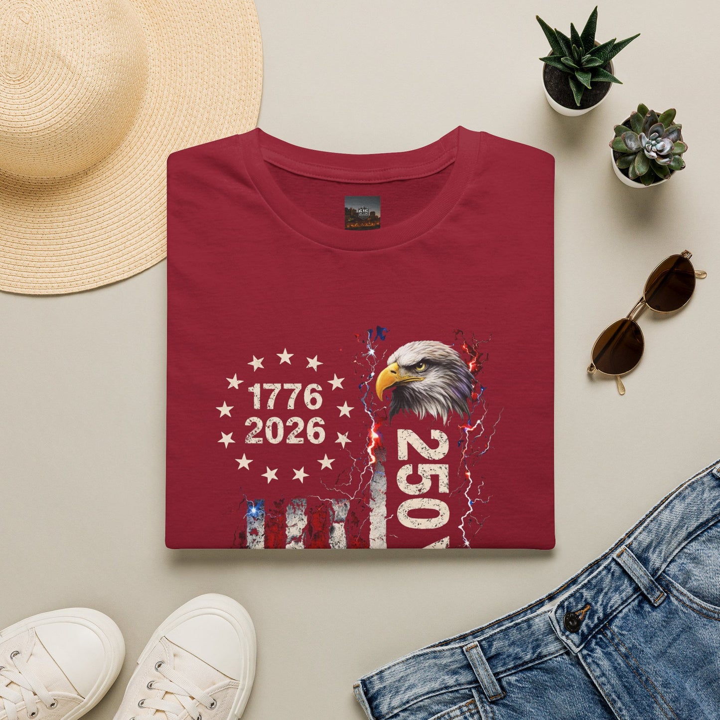 #250 1776-2026 250 Years USA Bicentennial Eagle T-Shirt
