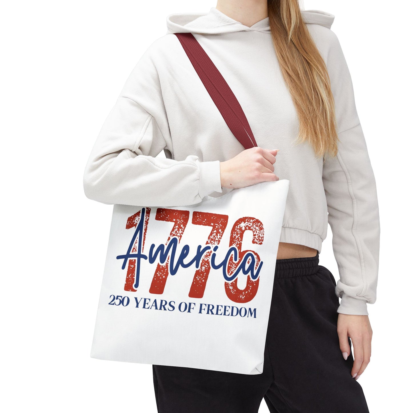 #250 1776 America: 250 Years of Freedom' Patriotic Independence Day Tote Bag