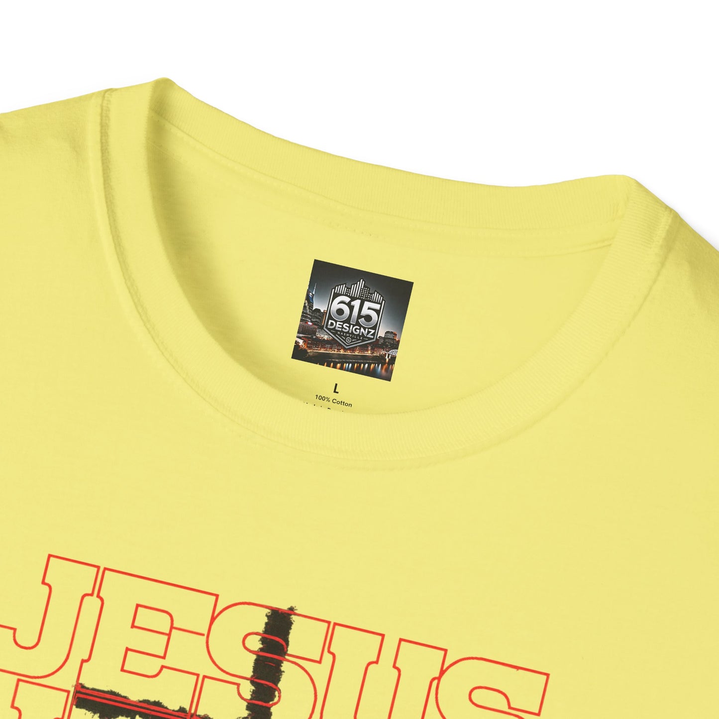 Jesus Cross Red Text Black Cross Graphic T-Shirt — Religious Faith Tee