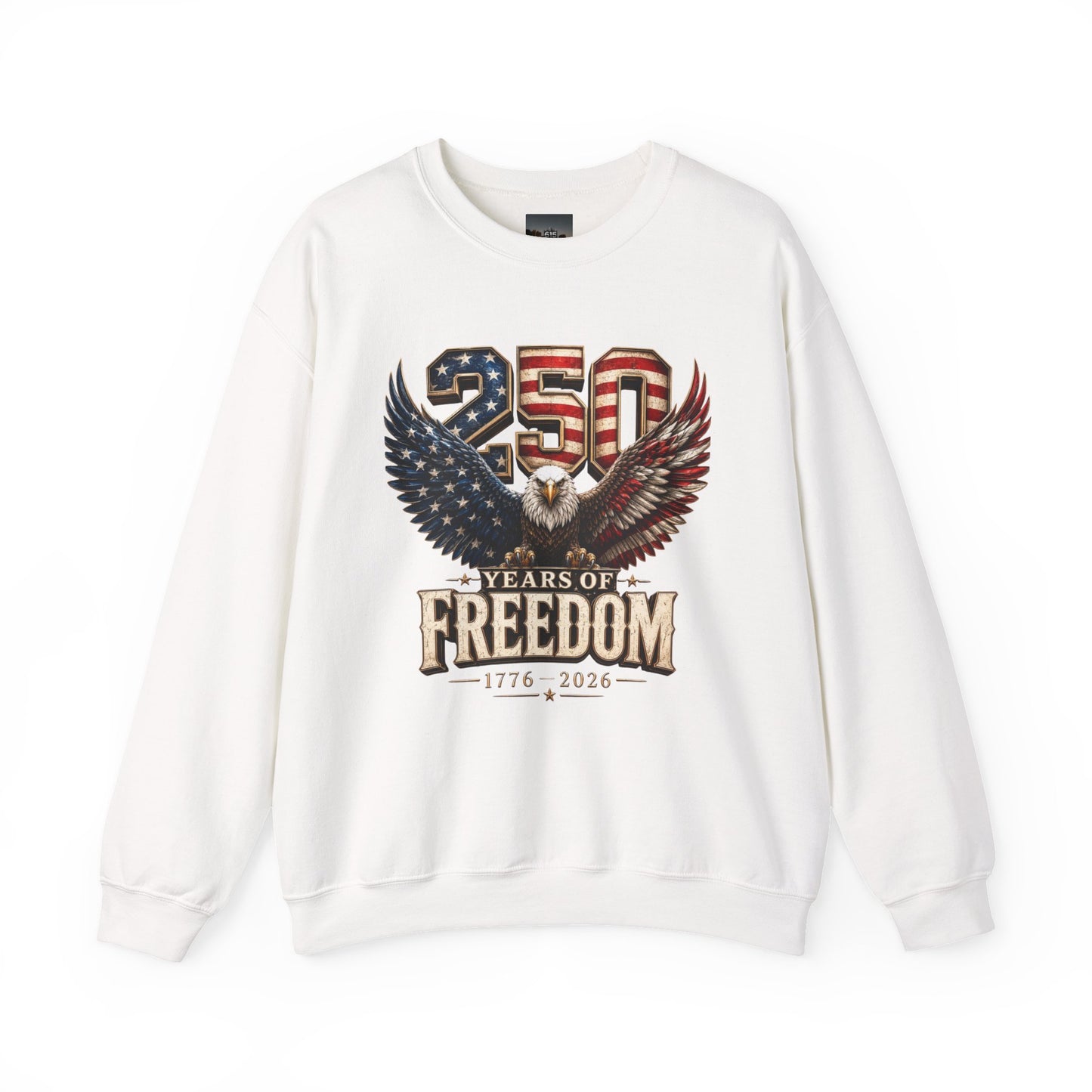 #250 250 Years of Freedom Eagle Patriotic American Flag Anniversary (1776–2026) Crewneck Sweatshirt