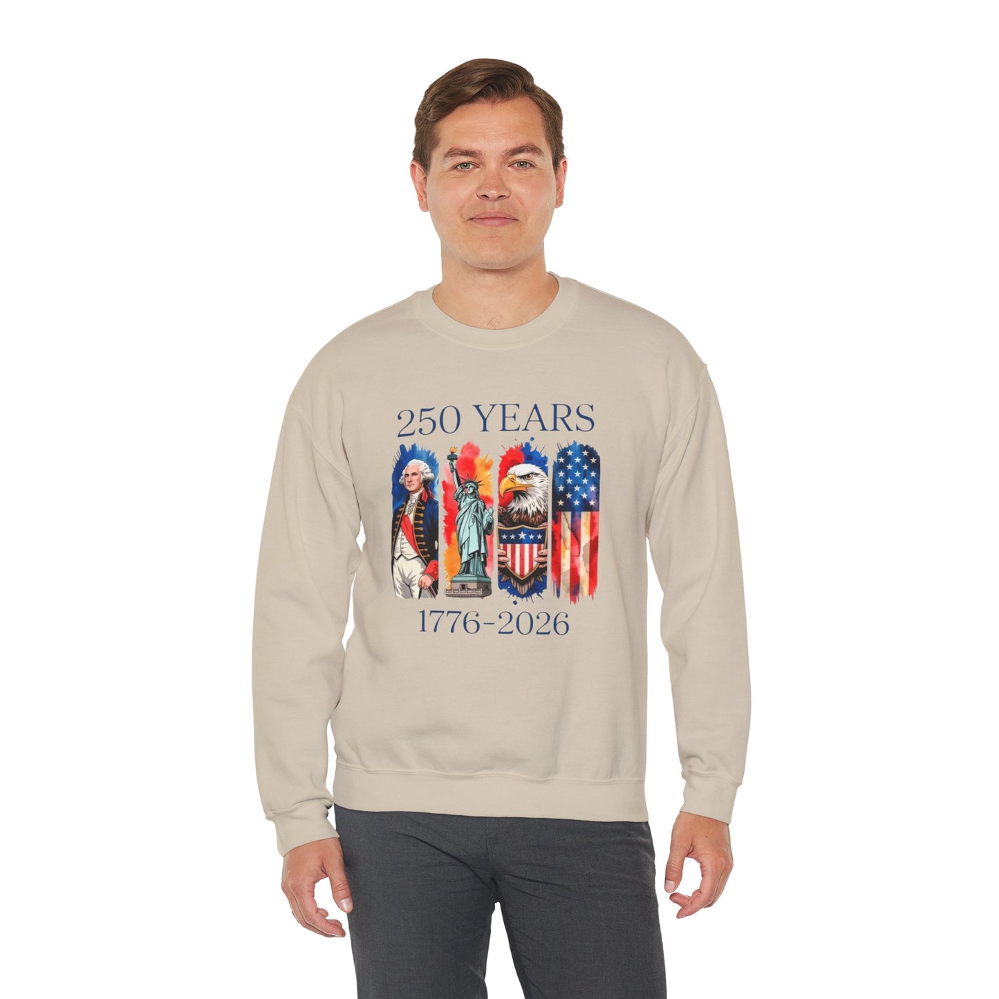 #250 250 Years American History Celebration 1776–2026 Patriotic Crewneck Sweatshirt